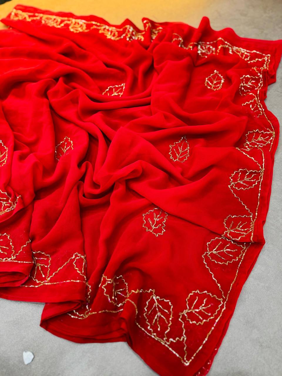 RICH ROYAL CLASSY PATTI HANDWORK CUTDANA PANEL SAREE