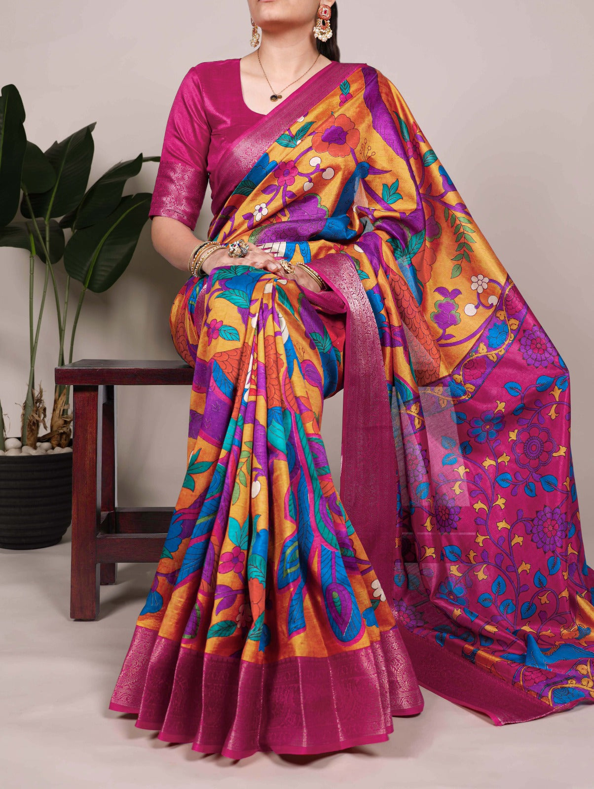Printed With Zari Weaving Work Saree