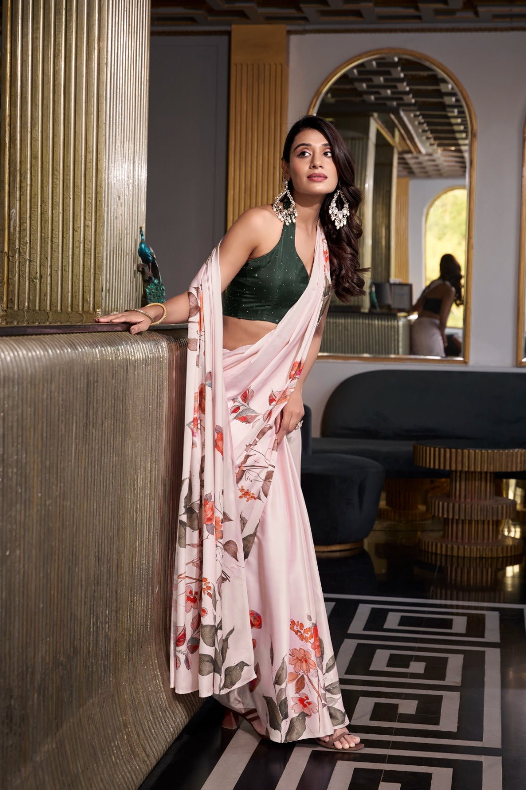 Satin Silk Printed Saree