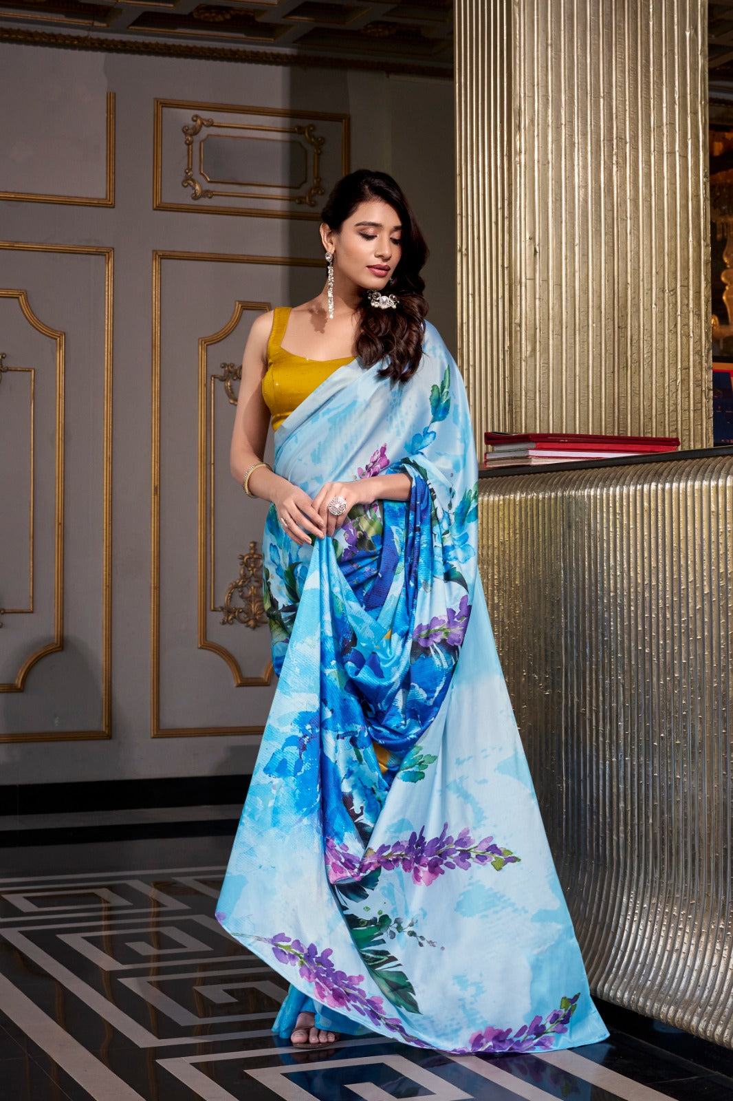 Satin Silk Printed Saree