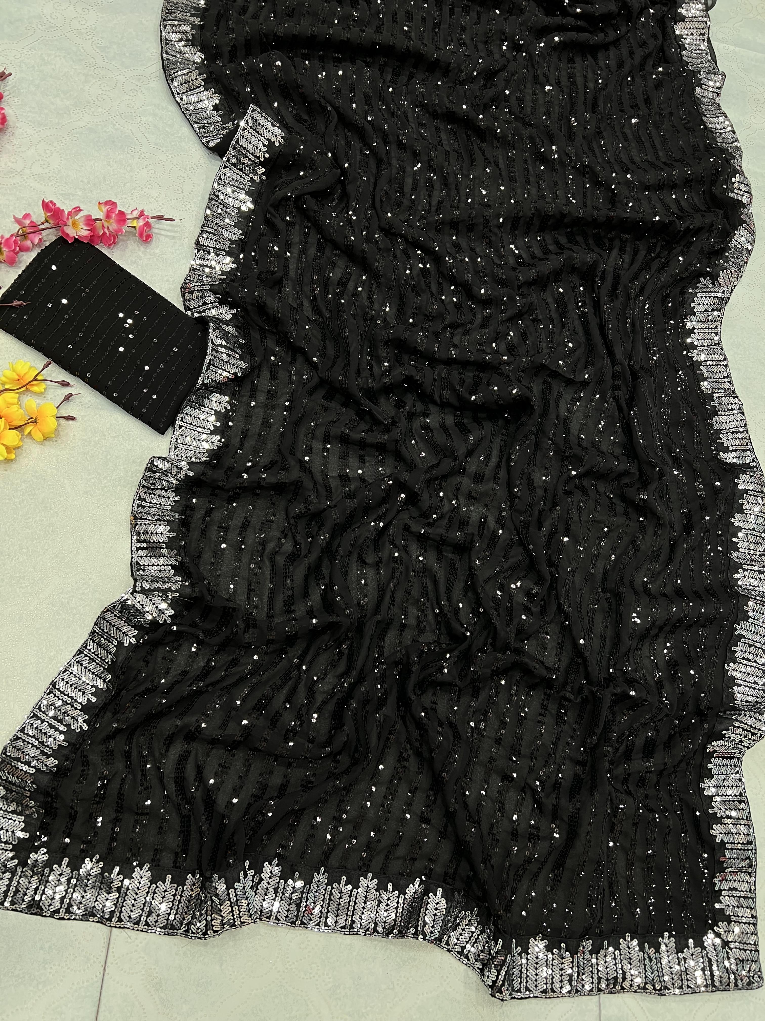 BEAUTIFUL COLOR IN PREMIUM SEQUINS SAREE