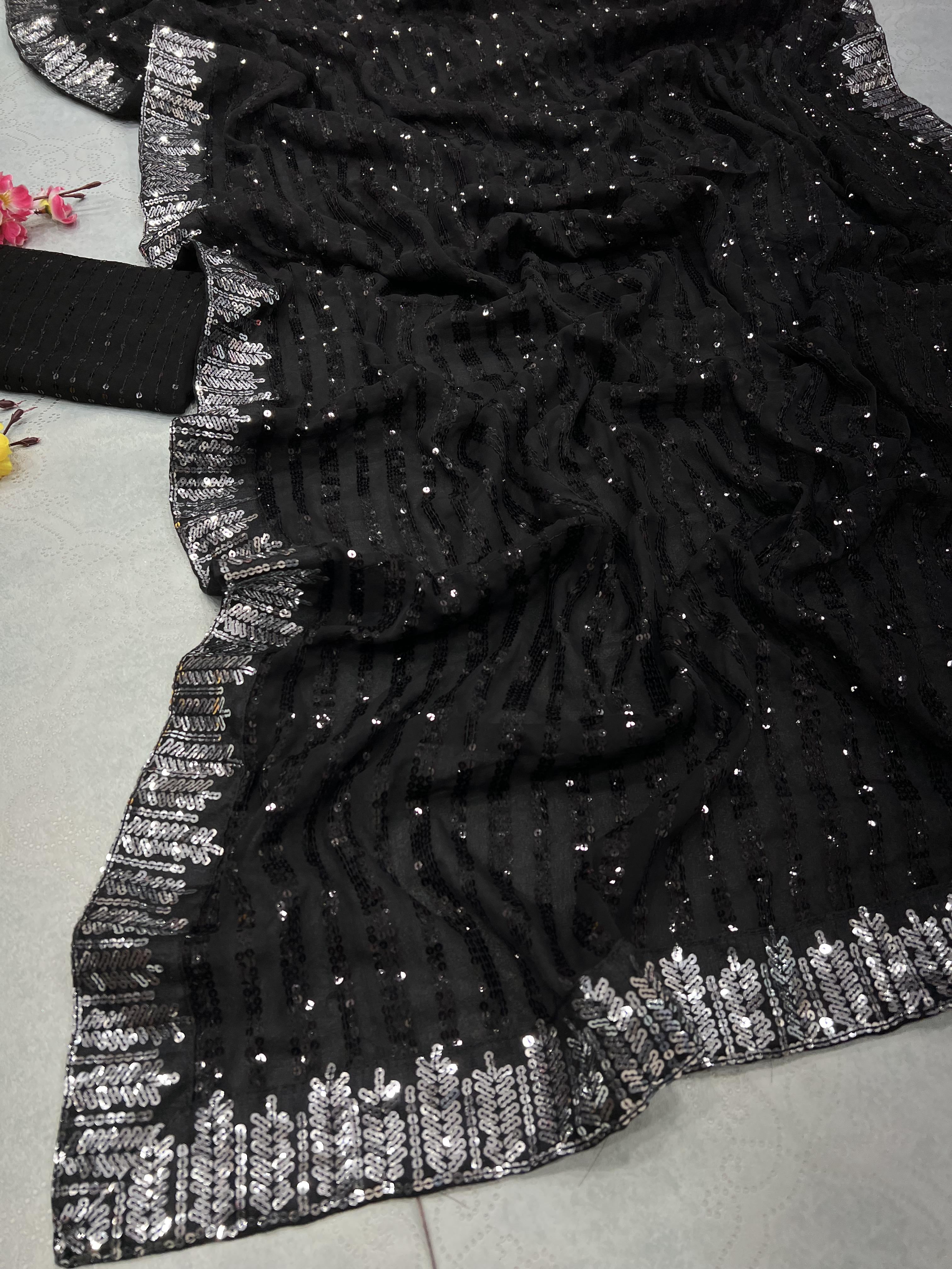 BEAUTIFUL COLOR IN PREMIUM SEQUINS SAREE