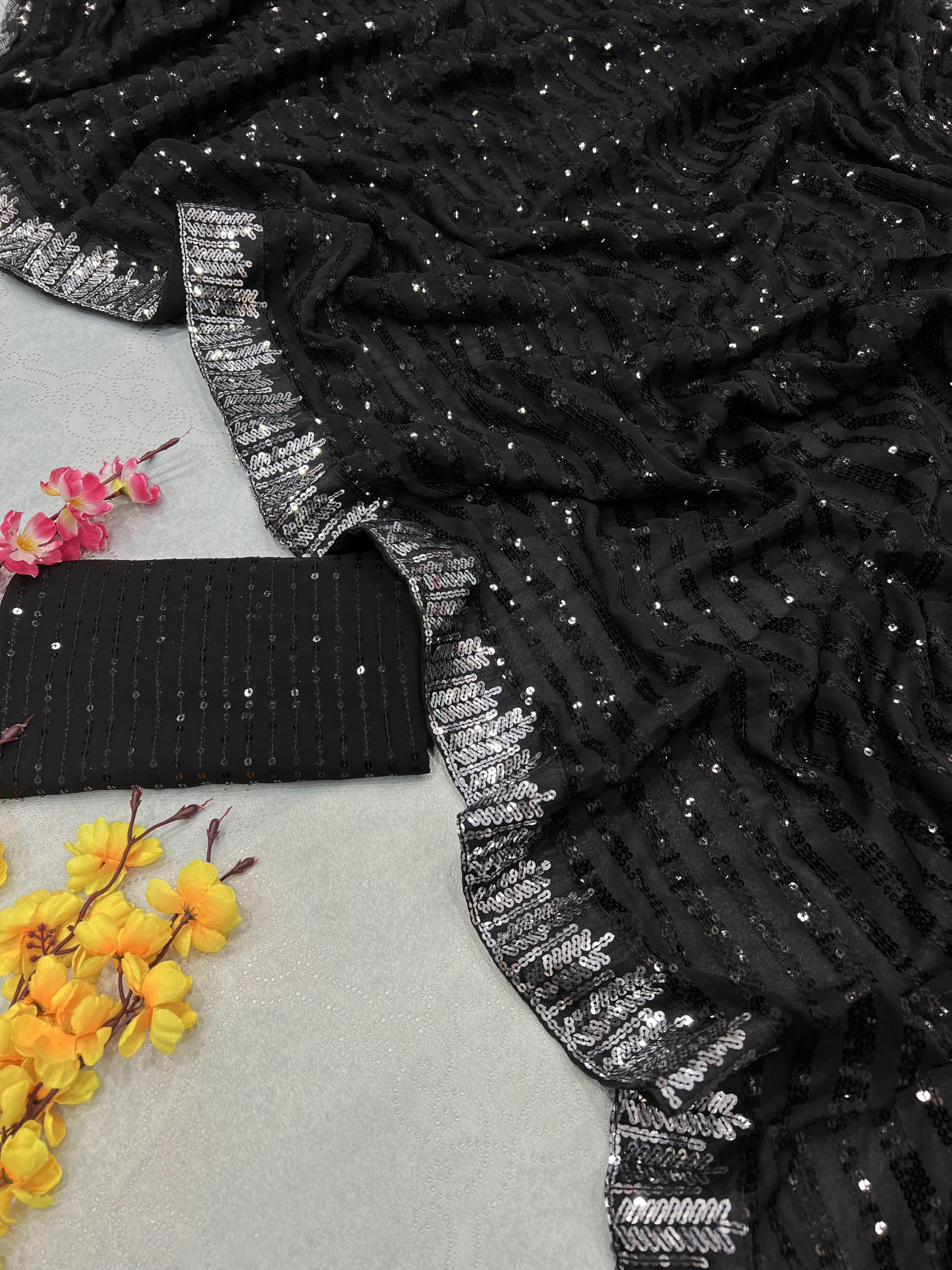 BEAUTIFUL COLOR IN PREMIUM SEQUINS SAREE