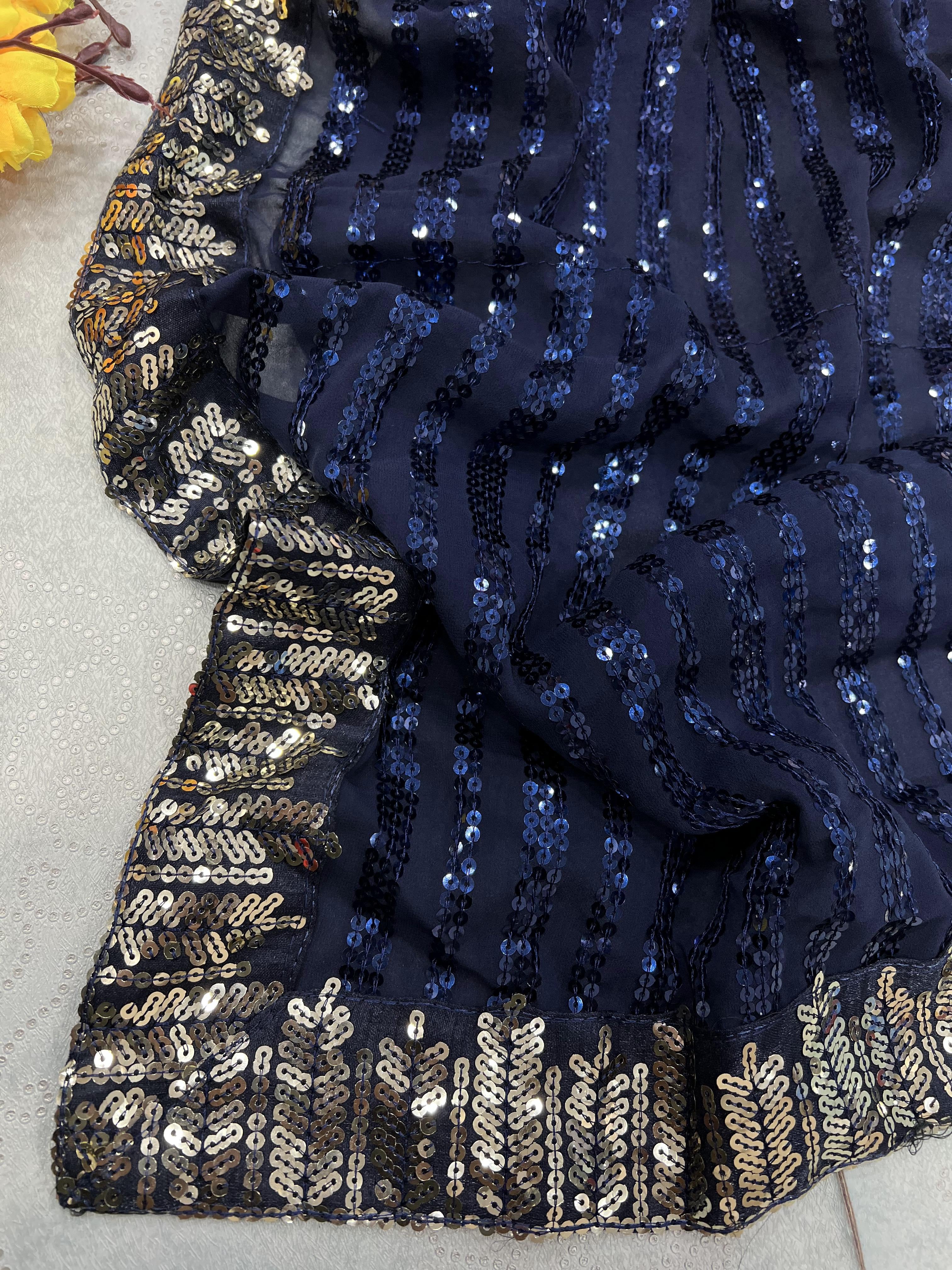 BEAUTIFUL COLOR IN PREMIUM SEQUINS SAREE