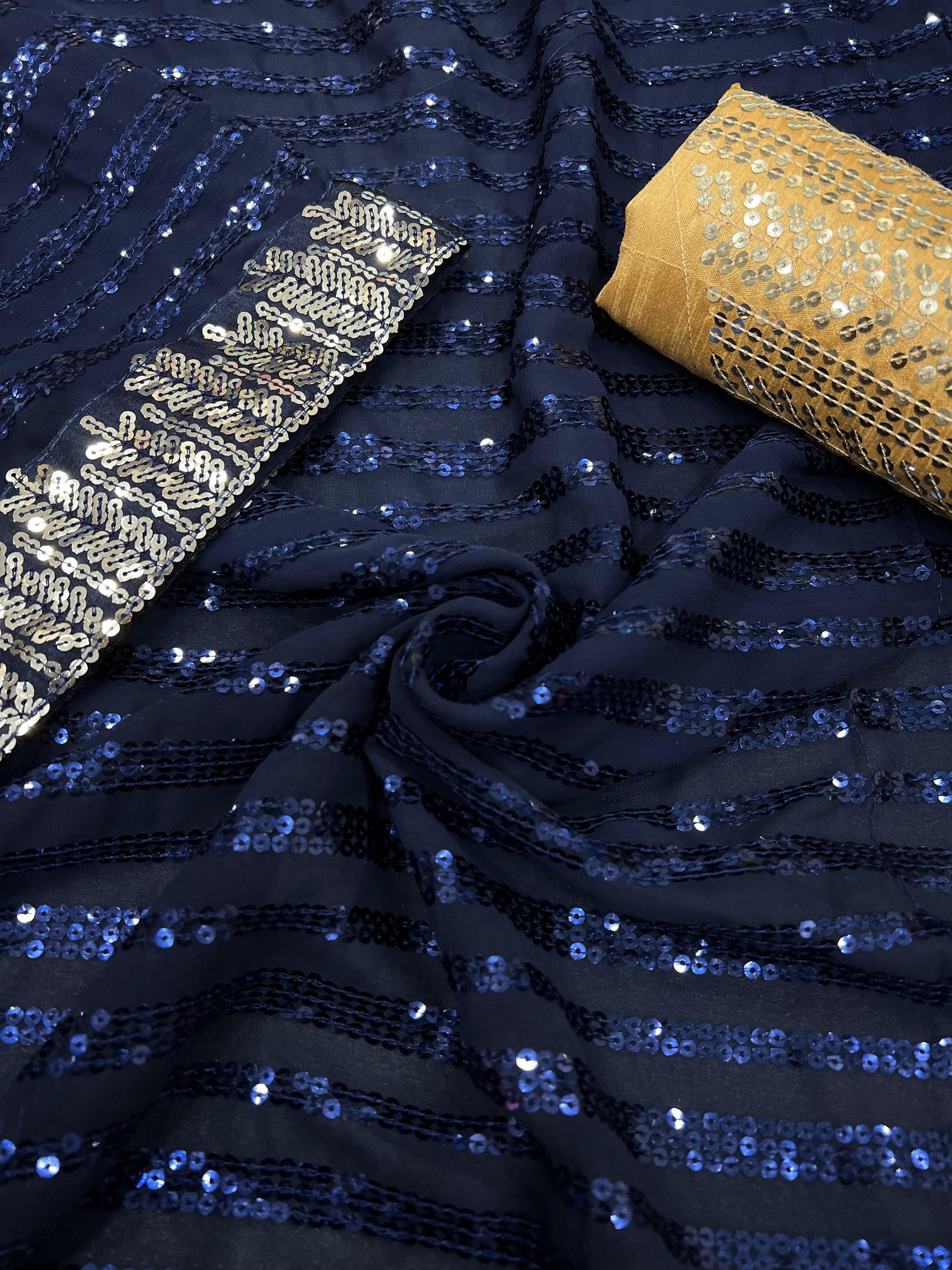 BEAUTIFUL COLOR IN PREMIUM SEQUINS SAREE