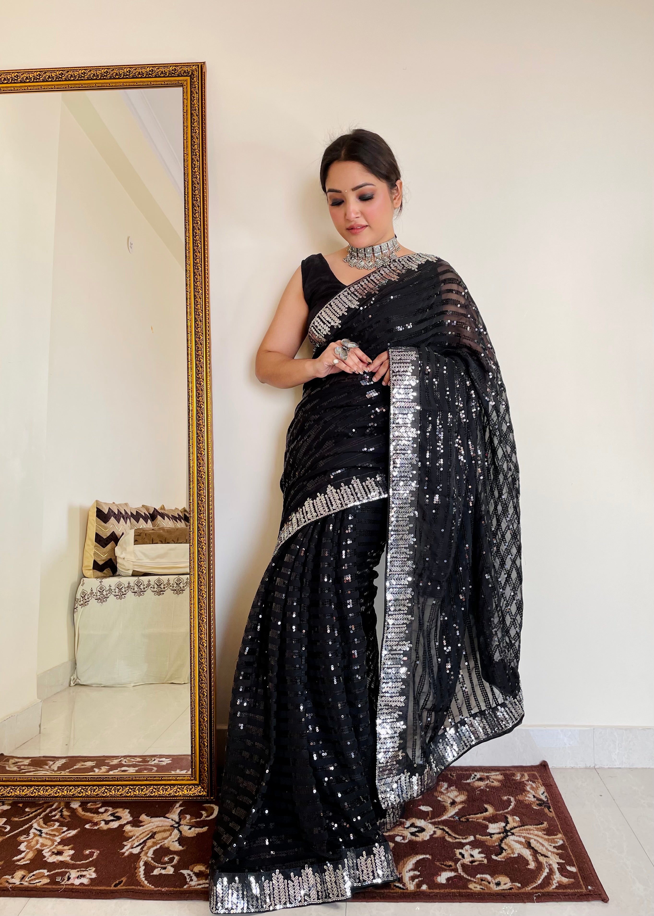 BEAUTIFUL COLOR IN PREMIUM SEQUINS SAREE