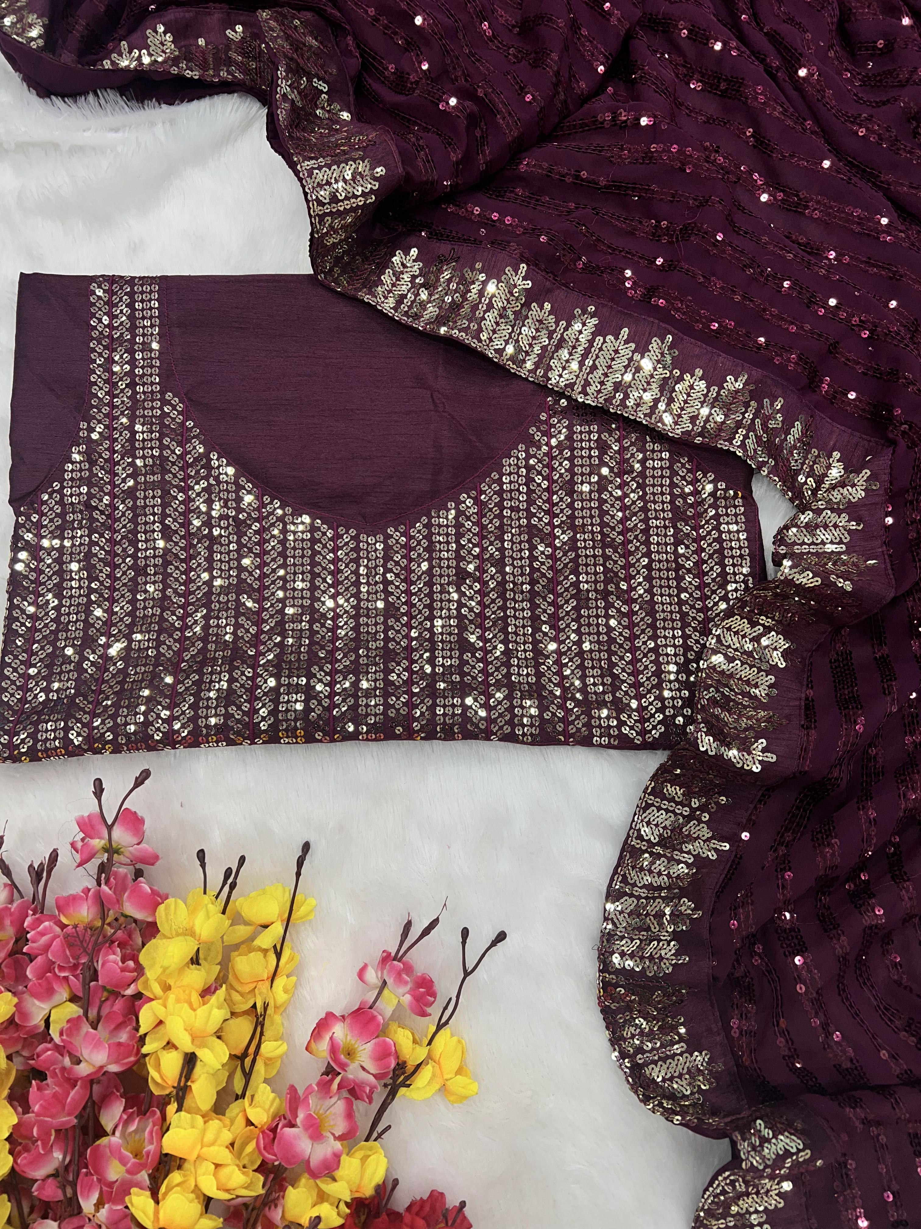 BEAUTIFUL COLOR IN PREMIUM SEQUINS SAREE