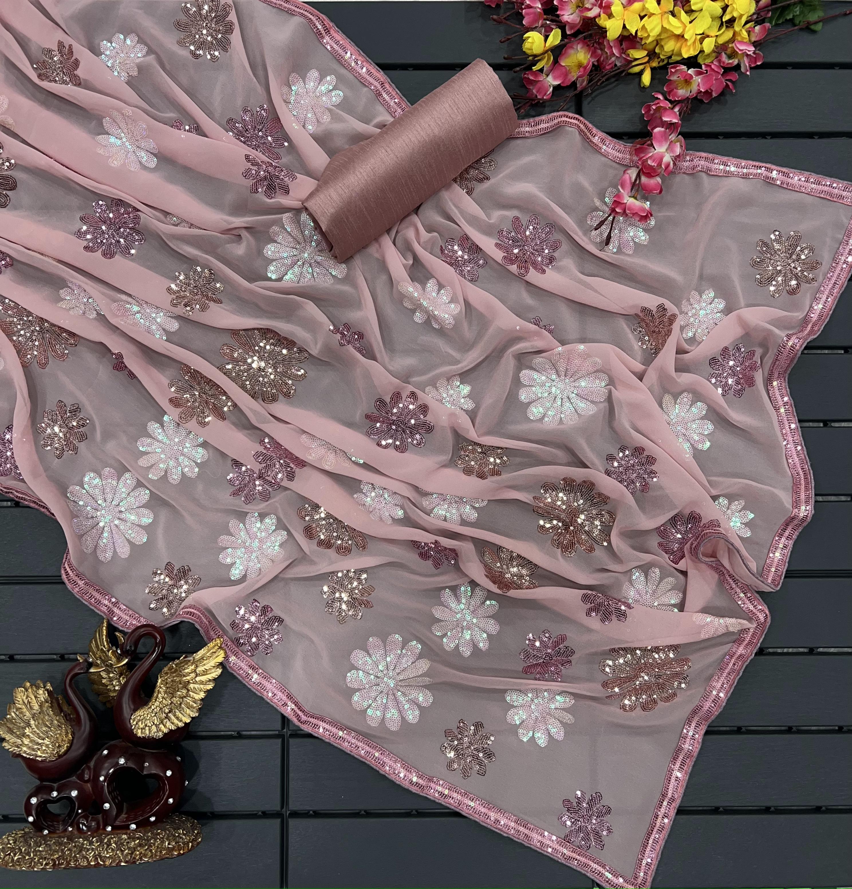 premium designer sequence saree
