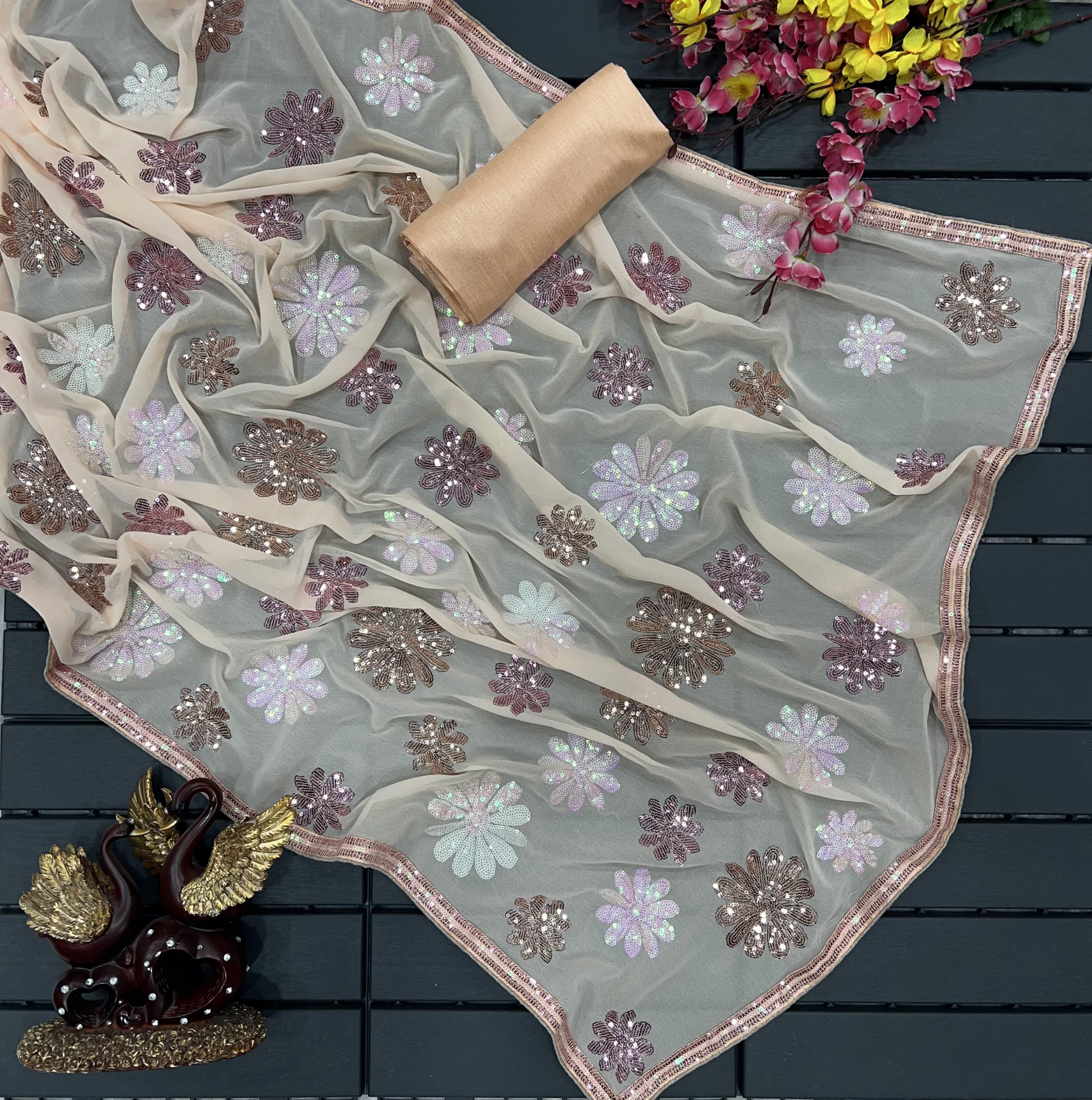 premium designer sequence saree