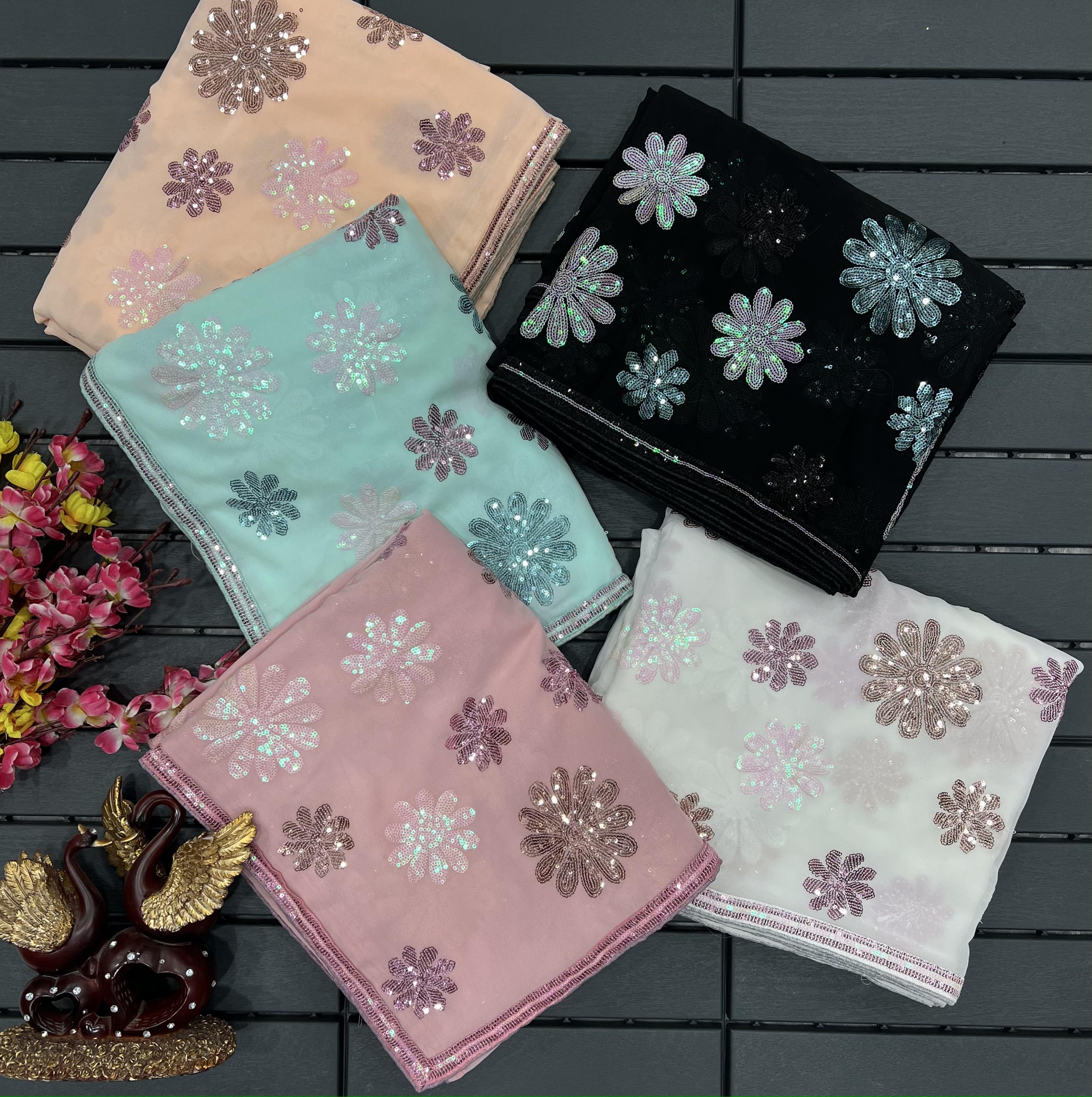 premium designer sequence saree