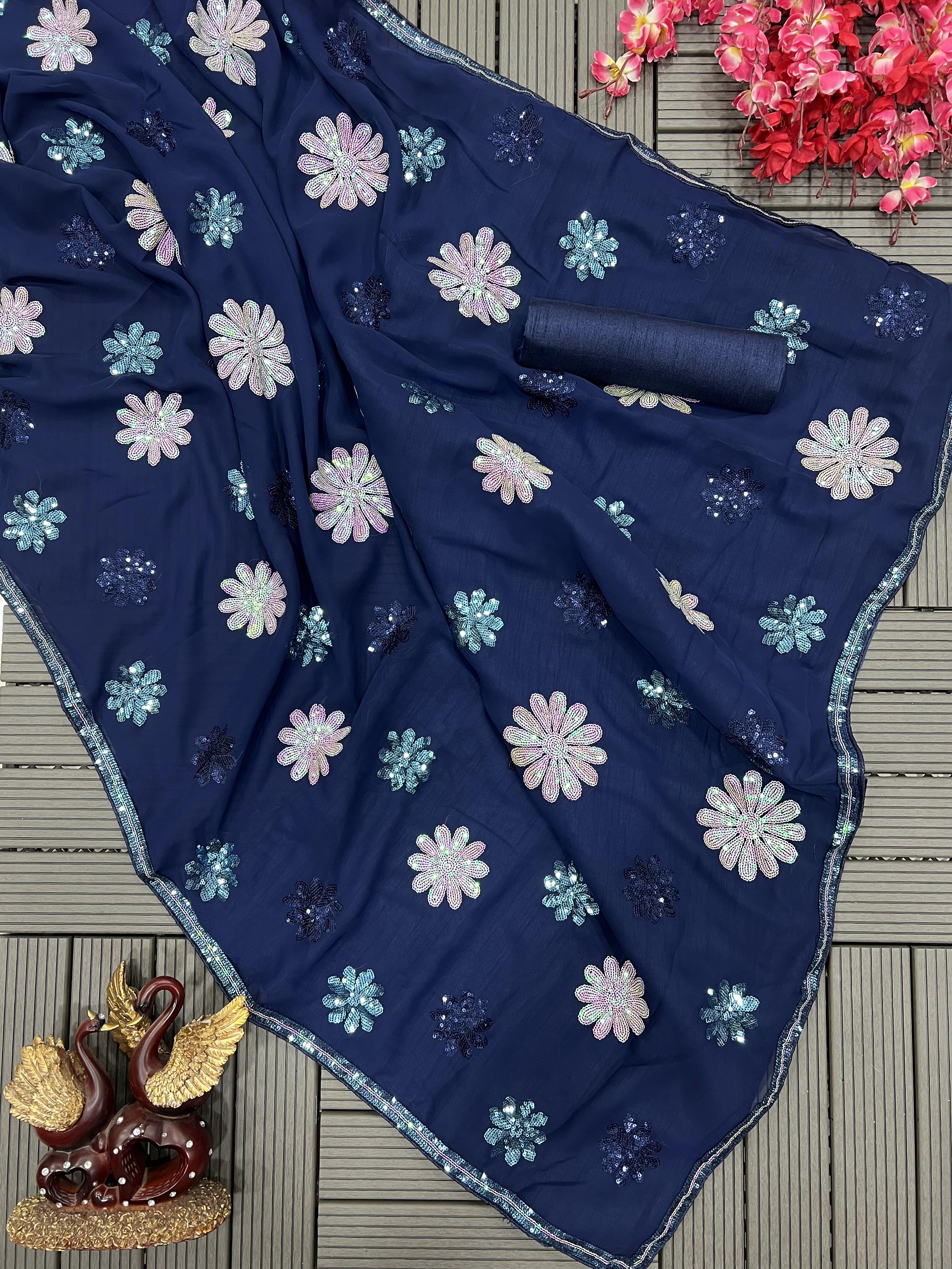 premium designer sequence saree