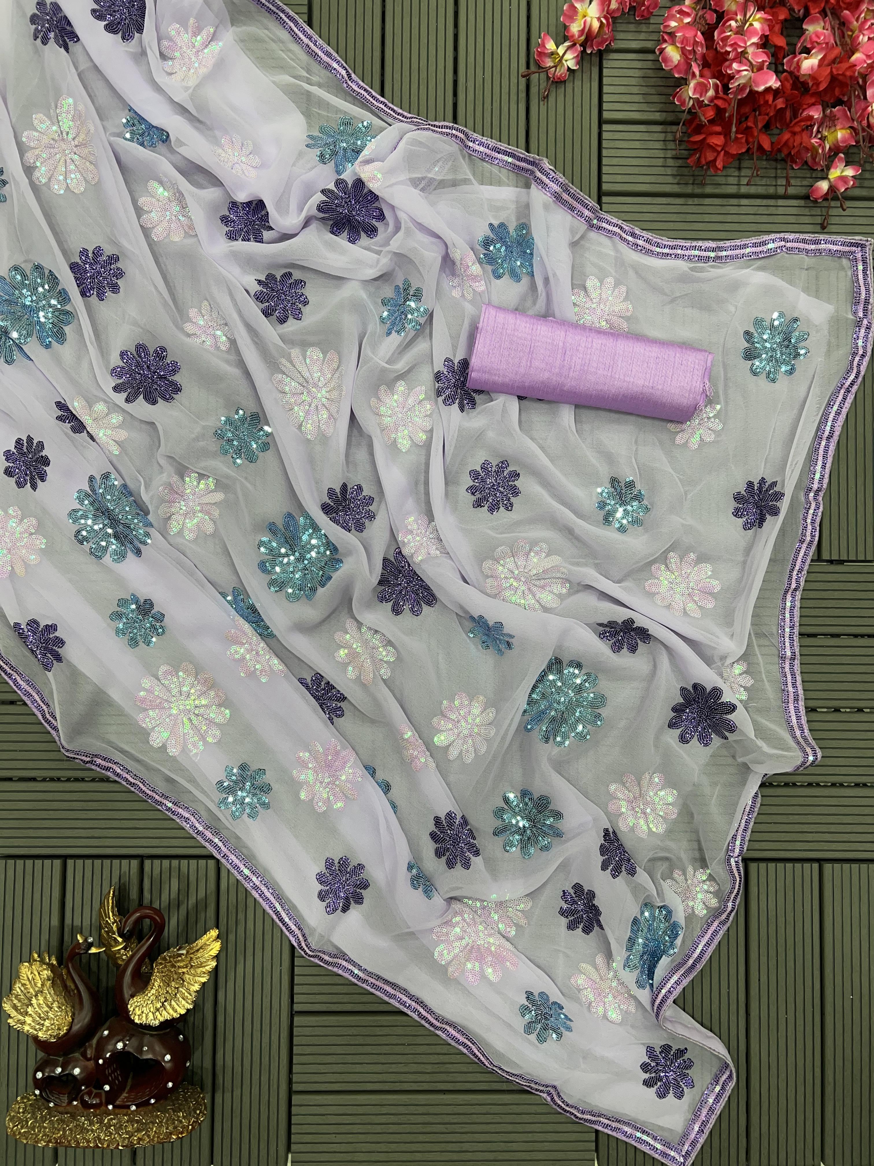 premium designer sequence saree