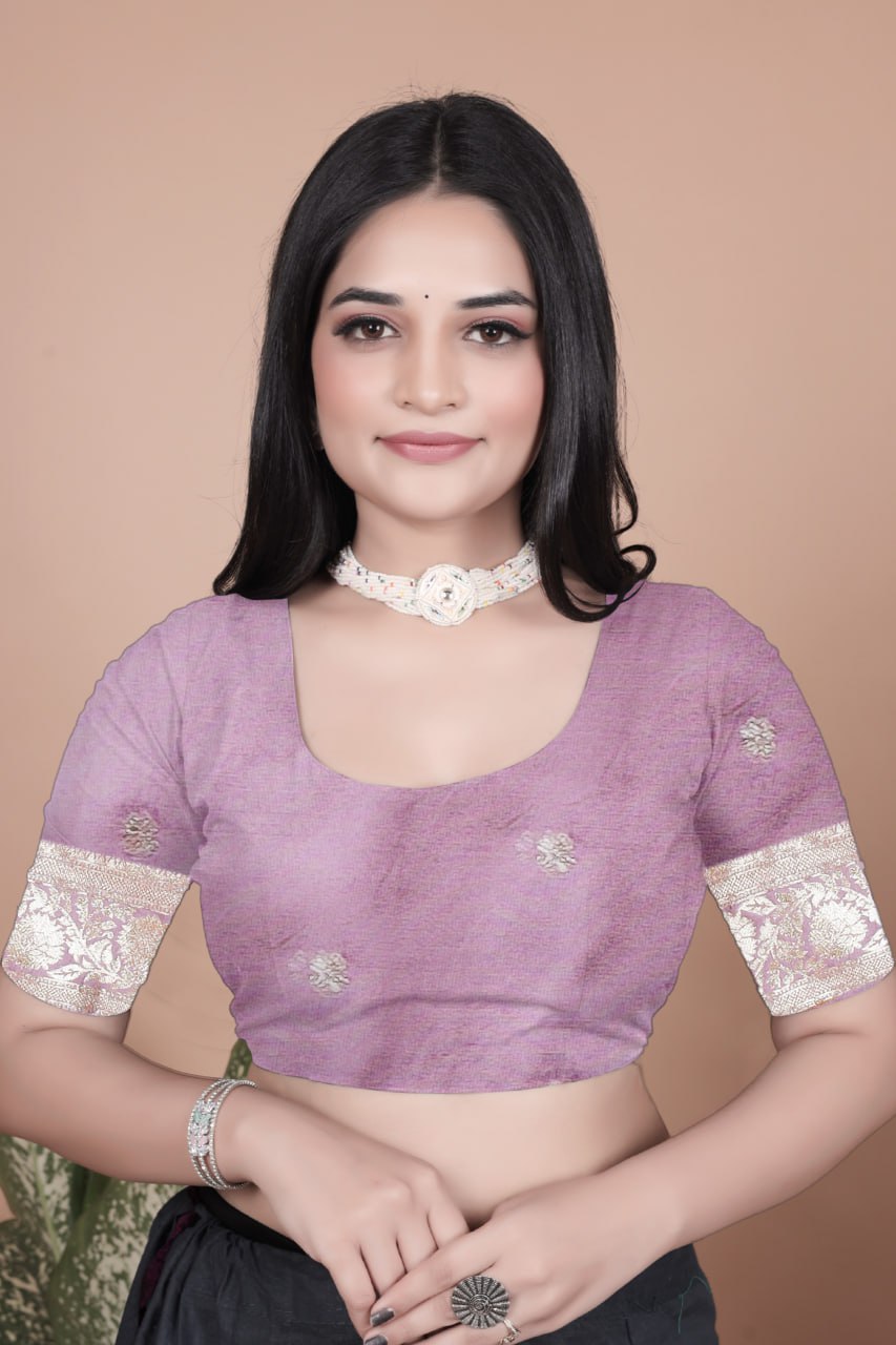 Lavender Banarasi Silk Saree with Majestic Peacock Motif Pallu