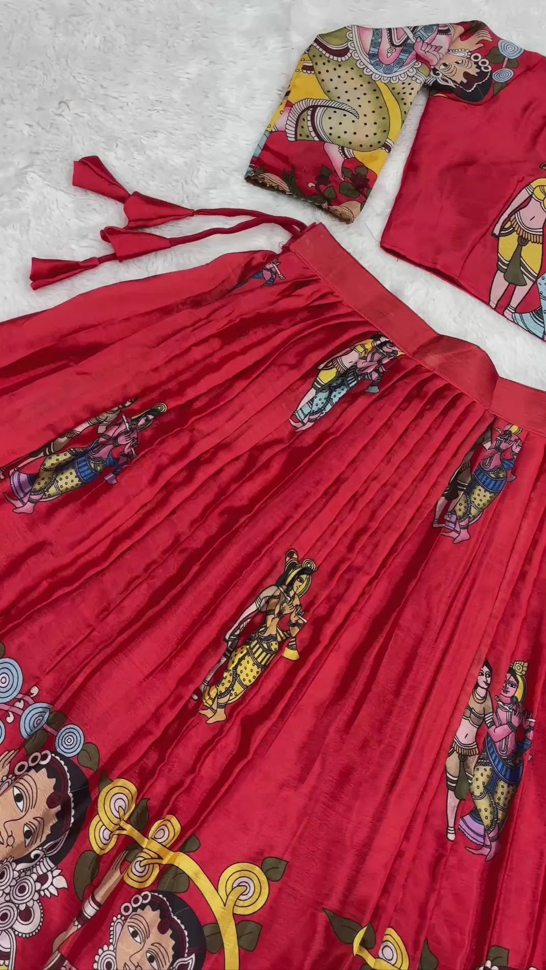 Designer Kalamkari Lehenga for Women Featuring Heritage Folk Patterns