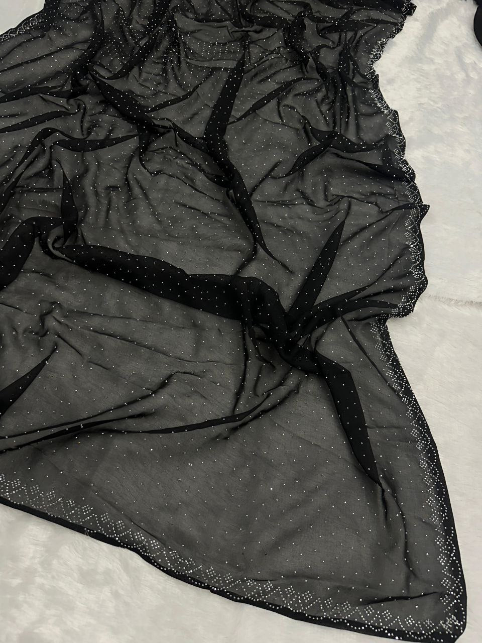 Pure Georgette saree with Swarovski Diamond work