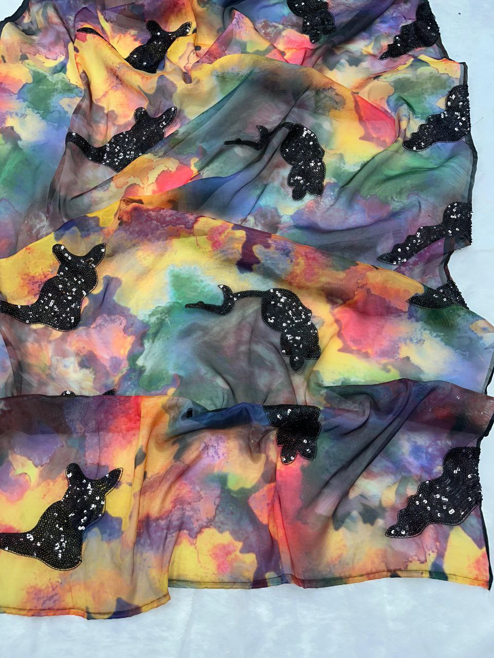 Pure Jimmy Organza silk Digital Printed saree