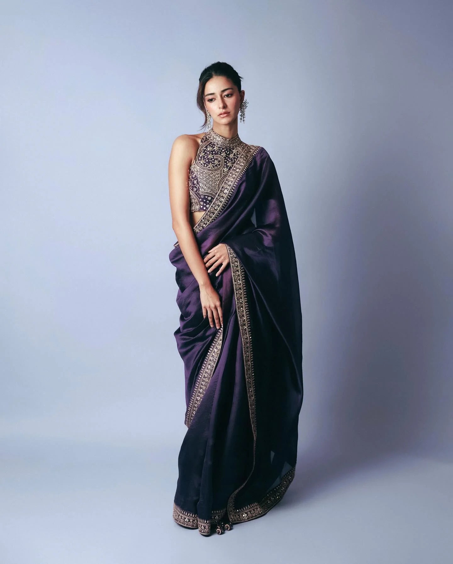 Royal Raatrani Purple Designer Saree with Heavy Zari Embroidery – Party Wear Saree for Women