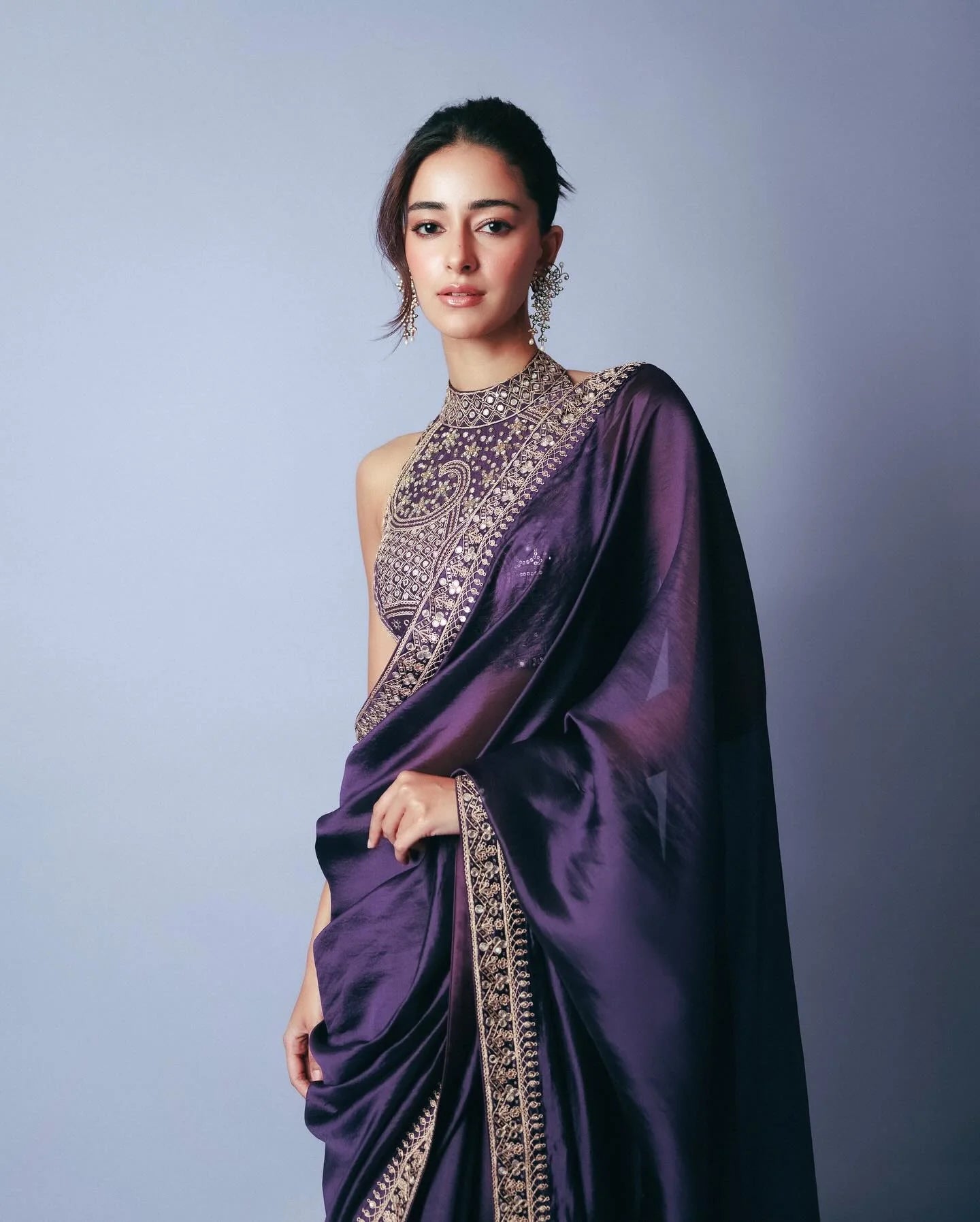 Royal Raatrani Purple Designer Saree with Heavy Zari Embroidery – Party Wear Saree for Women
