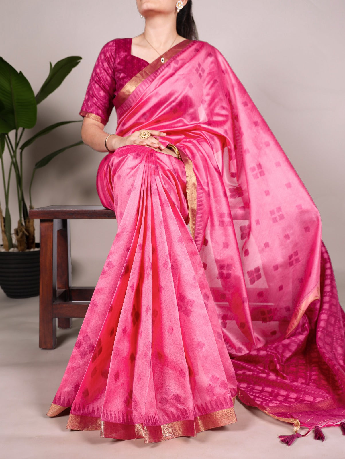 Jacquard Silk Patola Print With Zari Weaving Work Saree