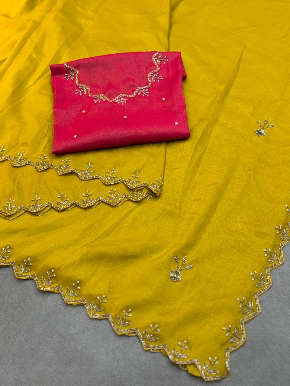 ZARI WITH HAND WORK SAREE