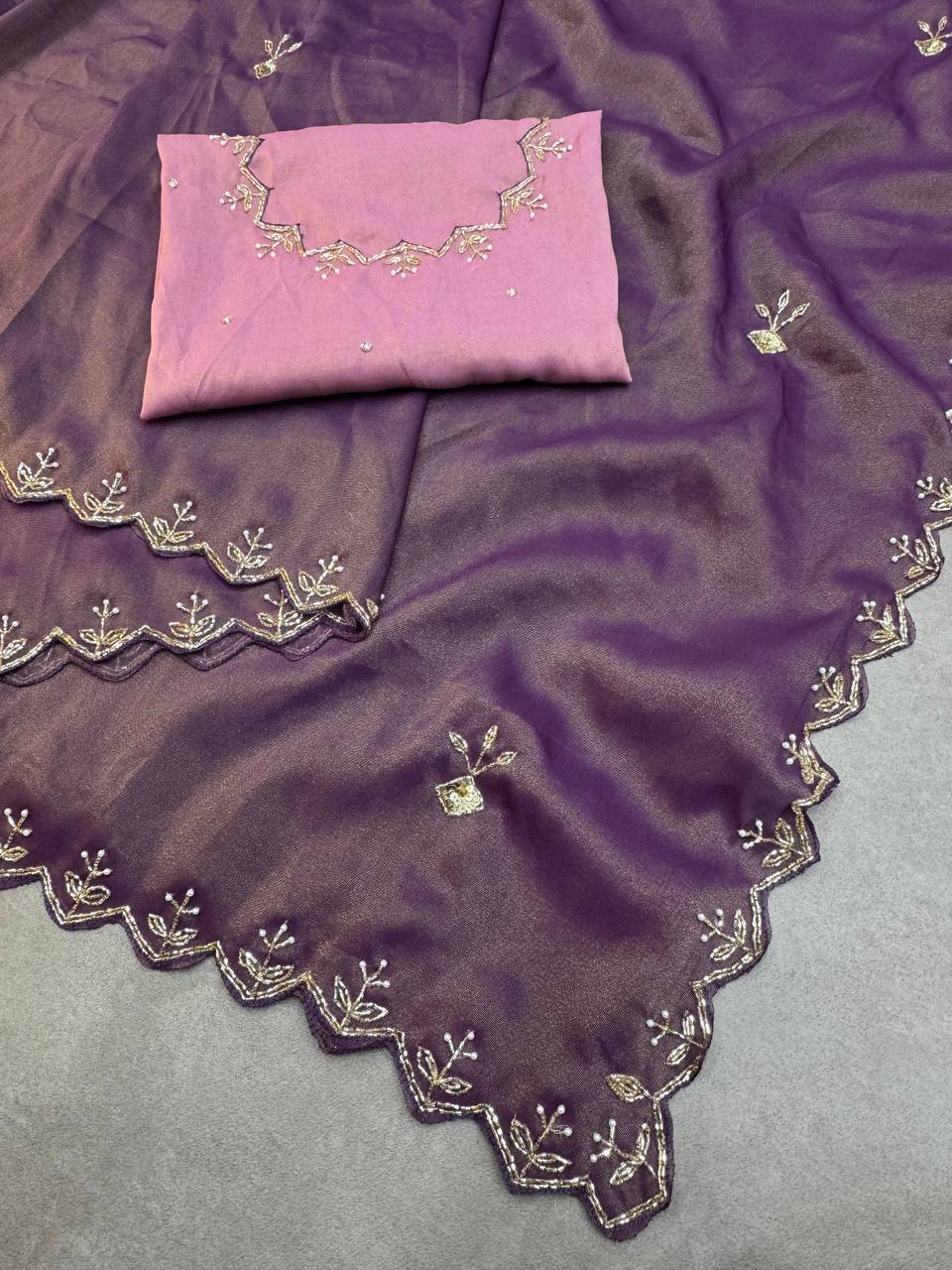 ZARI WITH HAND WORK SAREE