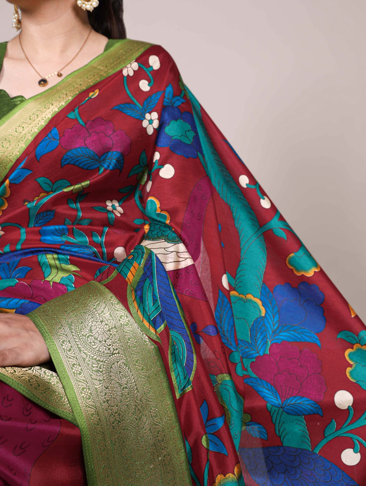 Printed With Zari Weaving Work Saree