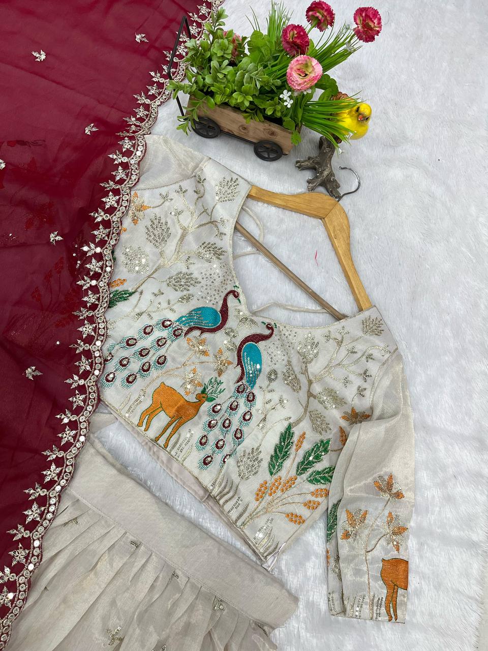 Heavy Tissue Silk Lahenga