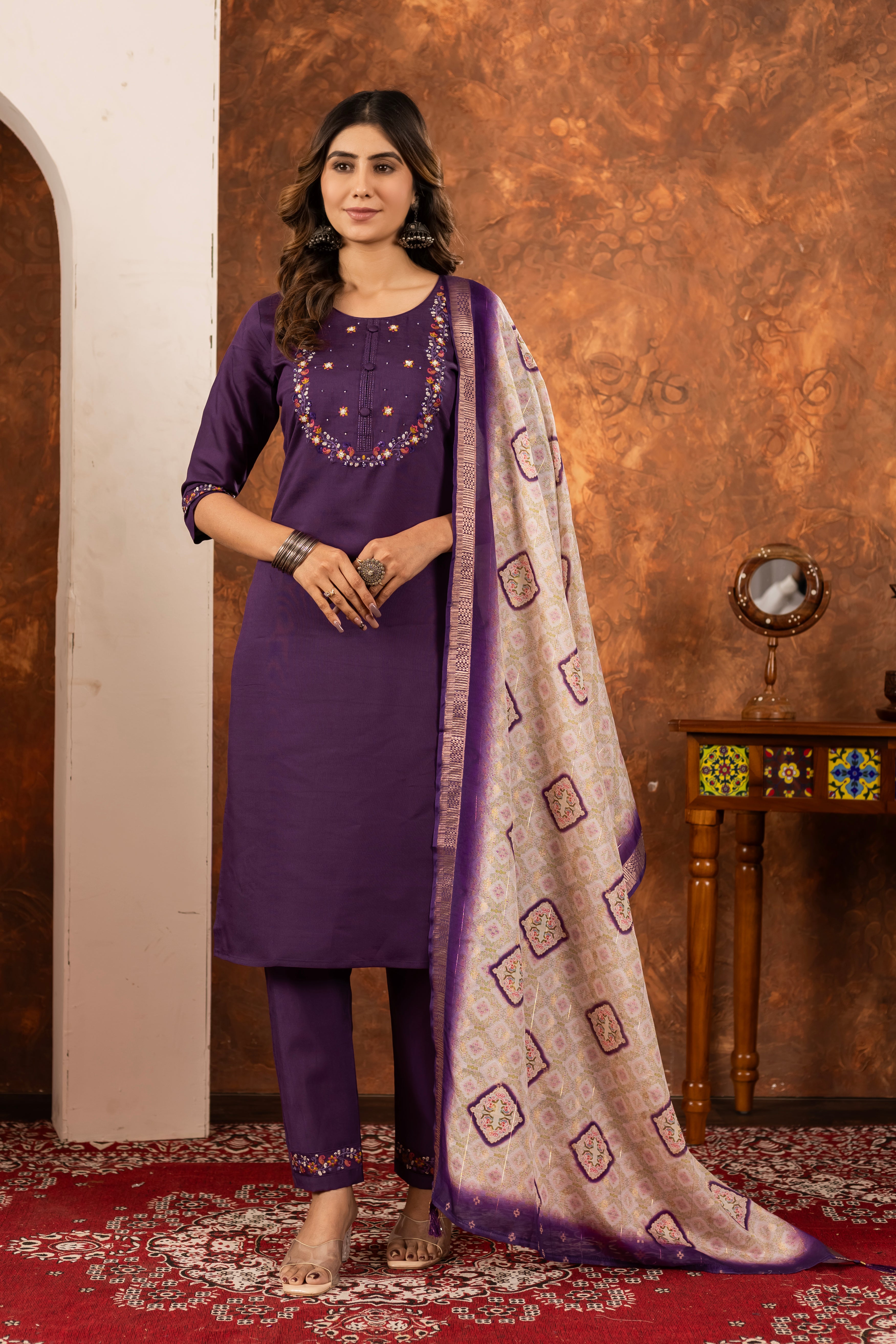 Elegant Straight Kurti Pant Dupatta