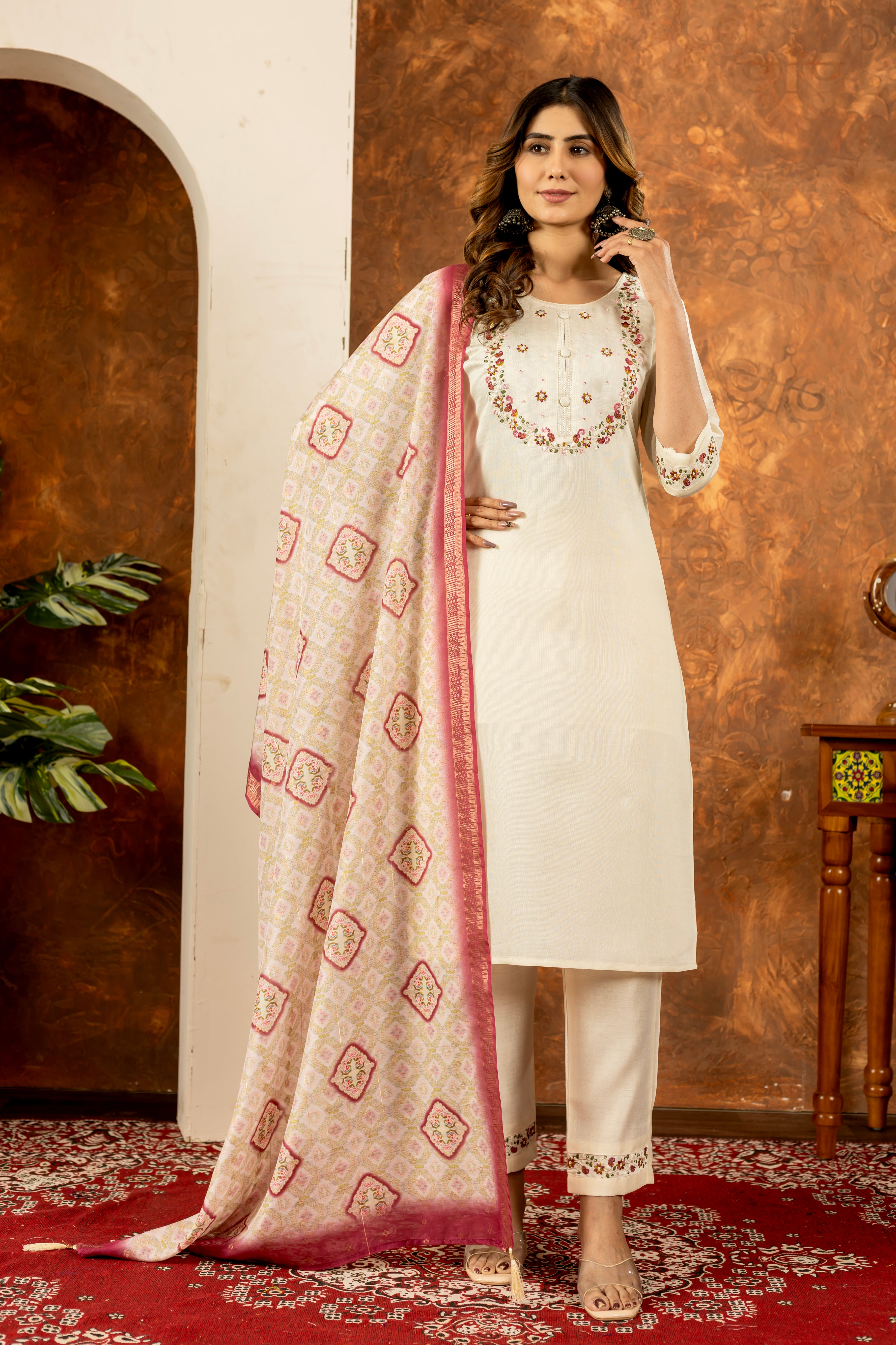 Elegant Straight Kurti Pant Dupatta