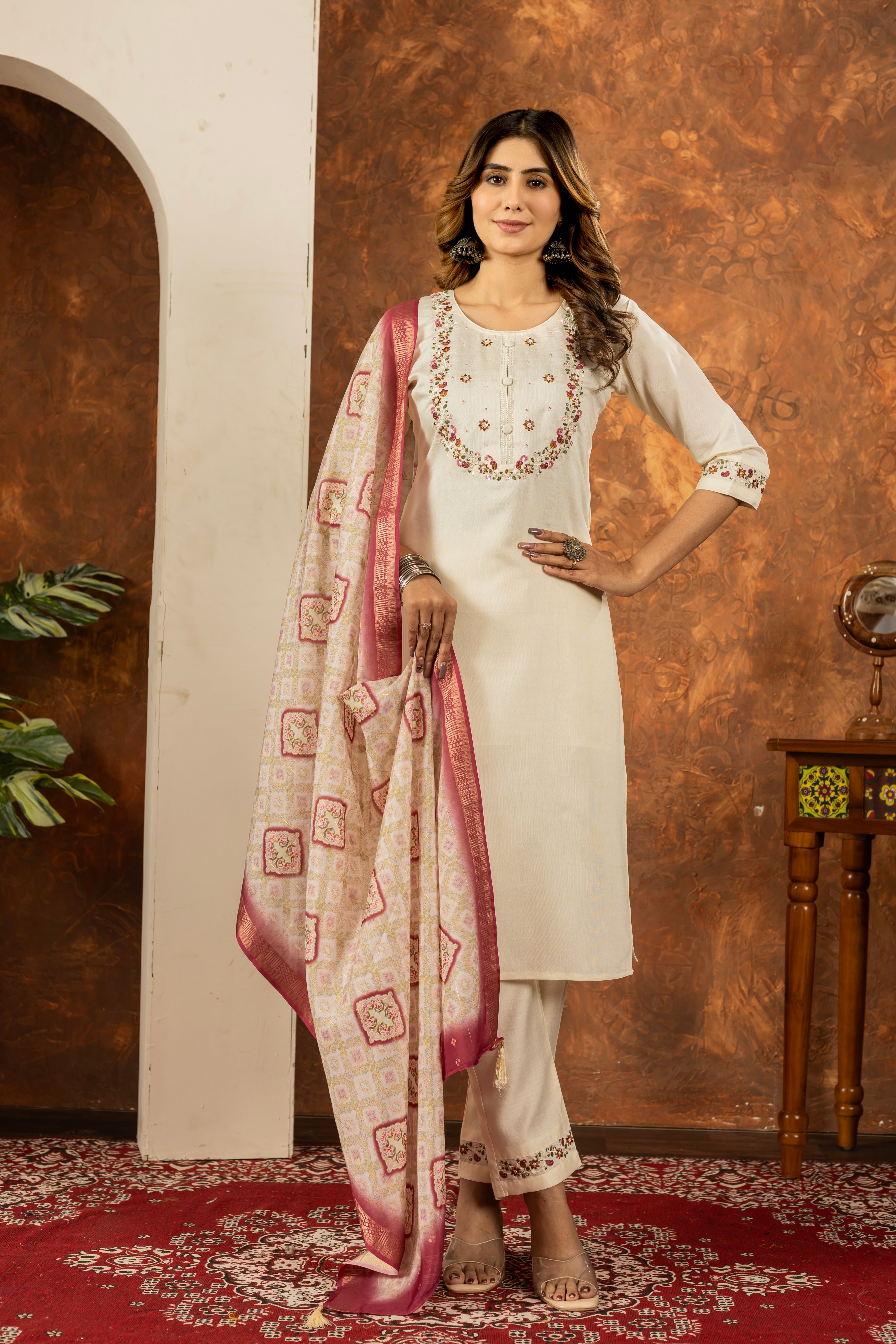Elegant Straight Kurti Pant Dupatta