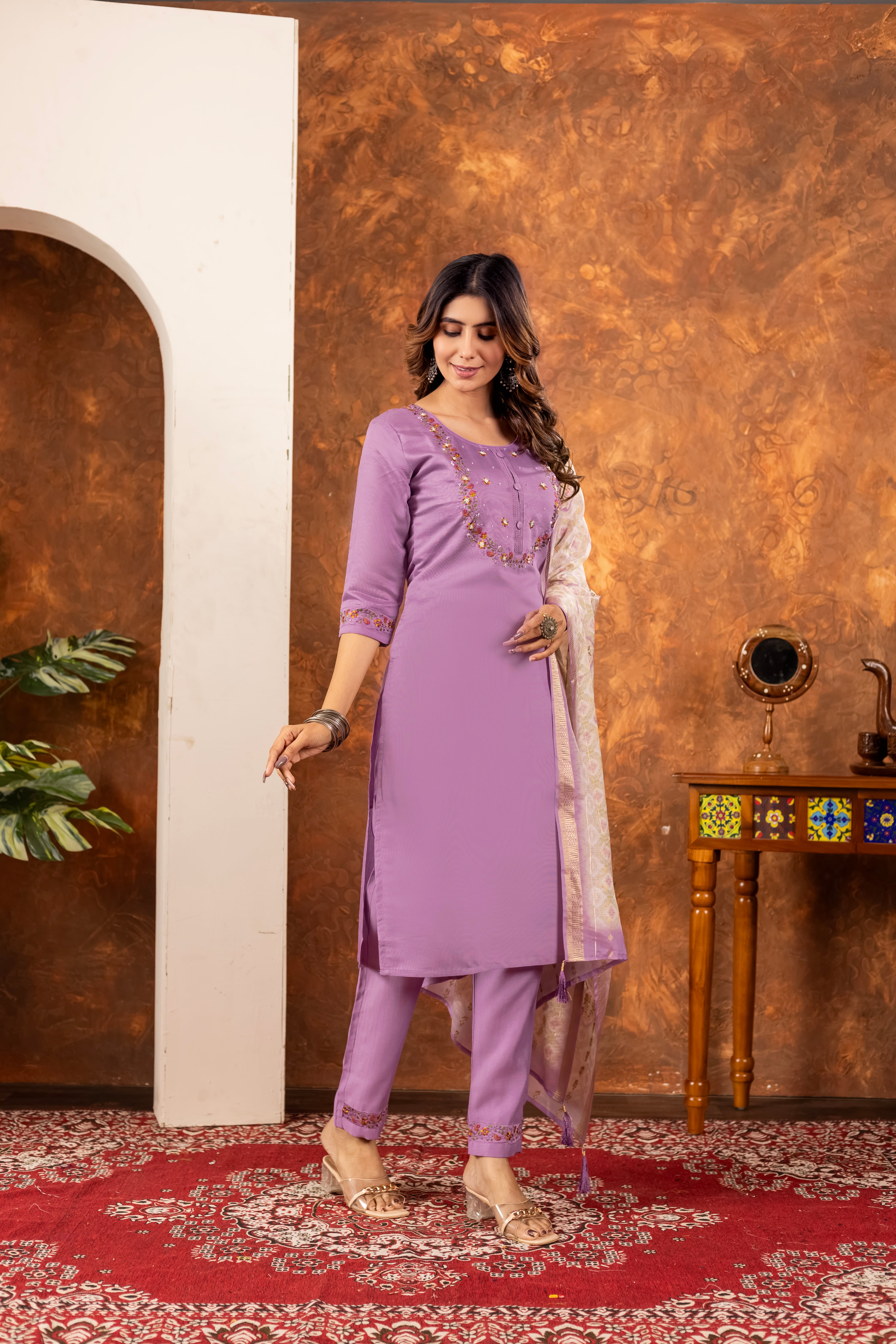 Elegant Straight Kurti Pant Dupatta