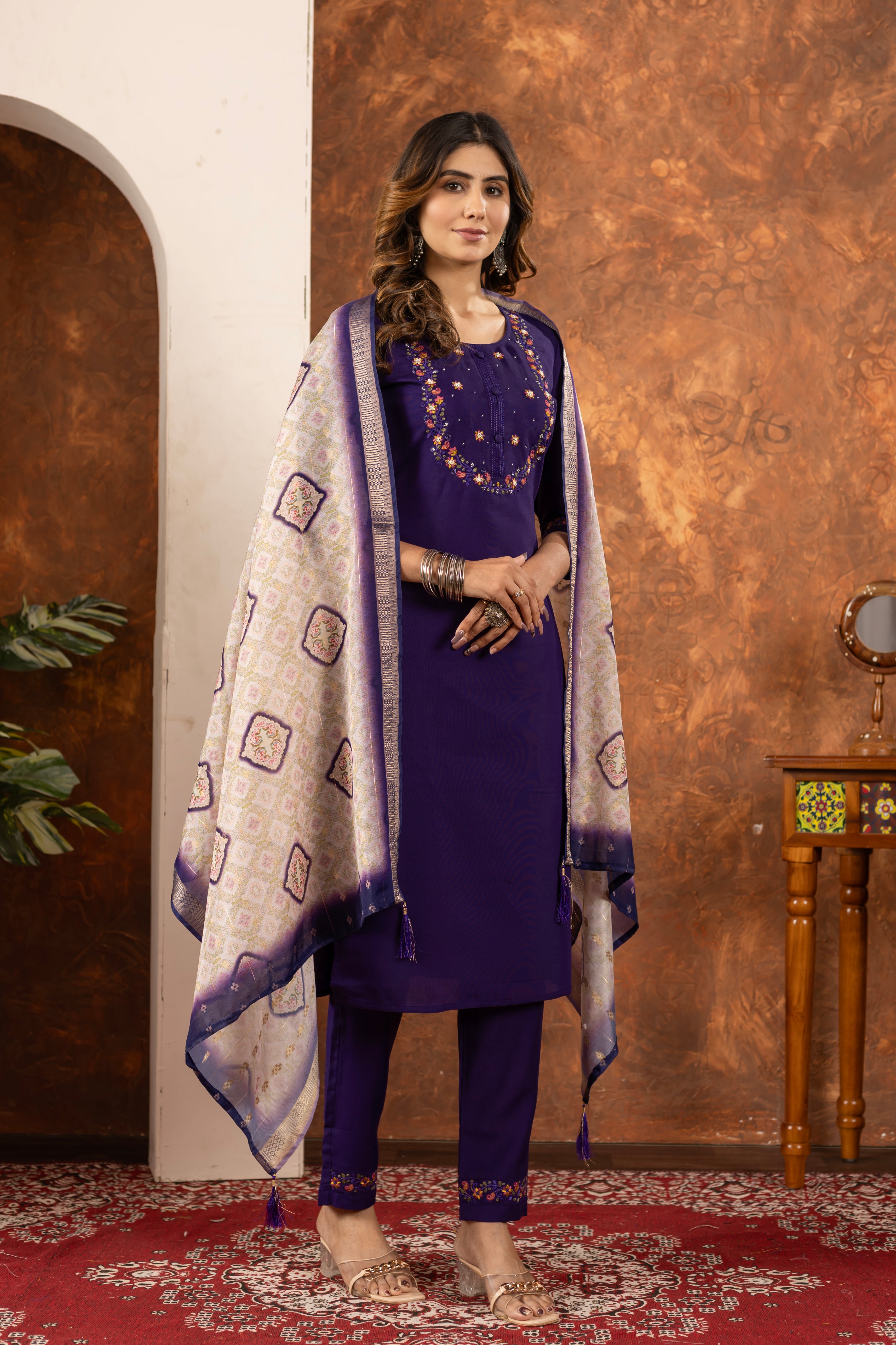 Elegant Straight Kurti Pant Dupatta
