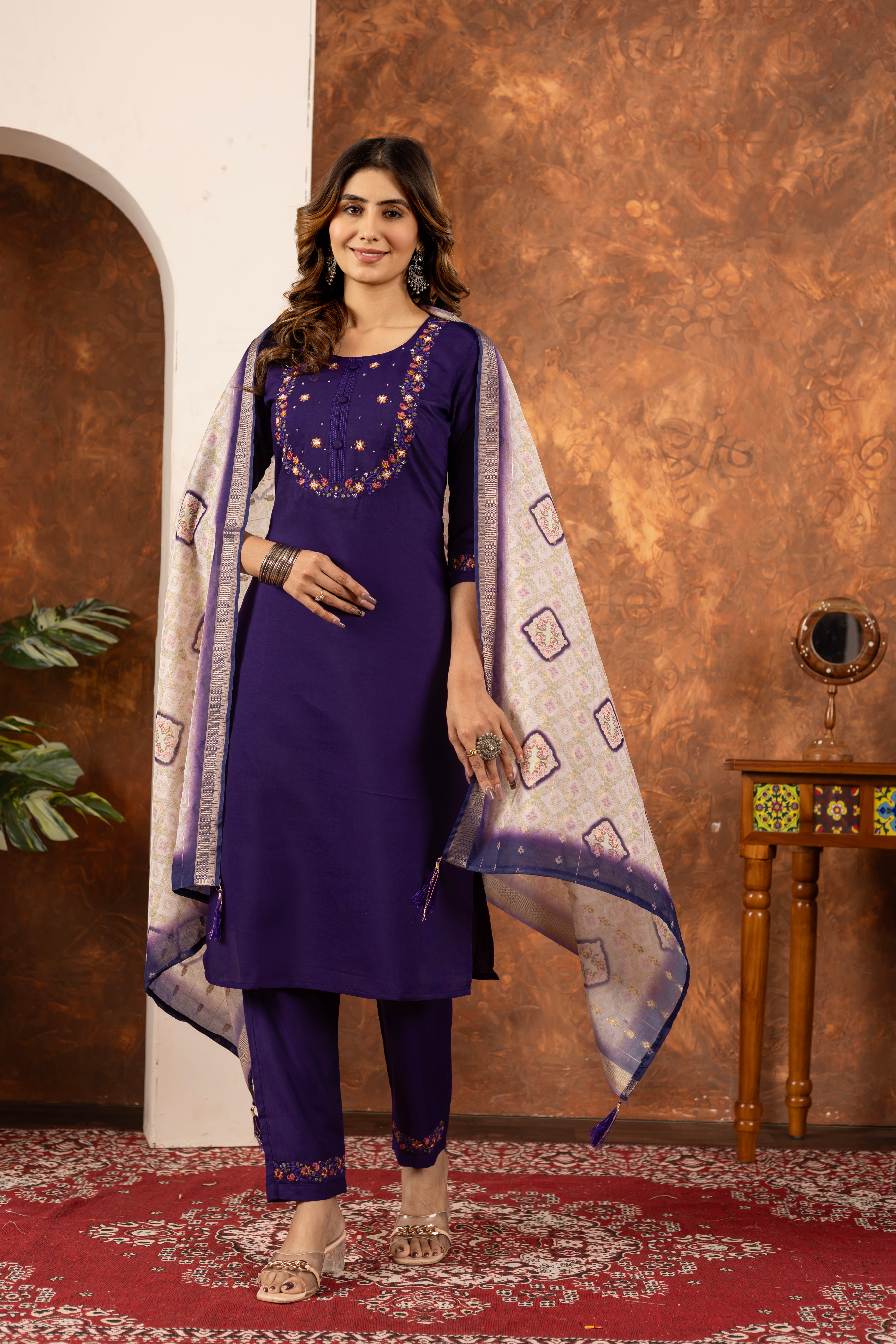 Elegant Straight Kurti Pant Dupatta