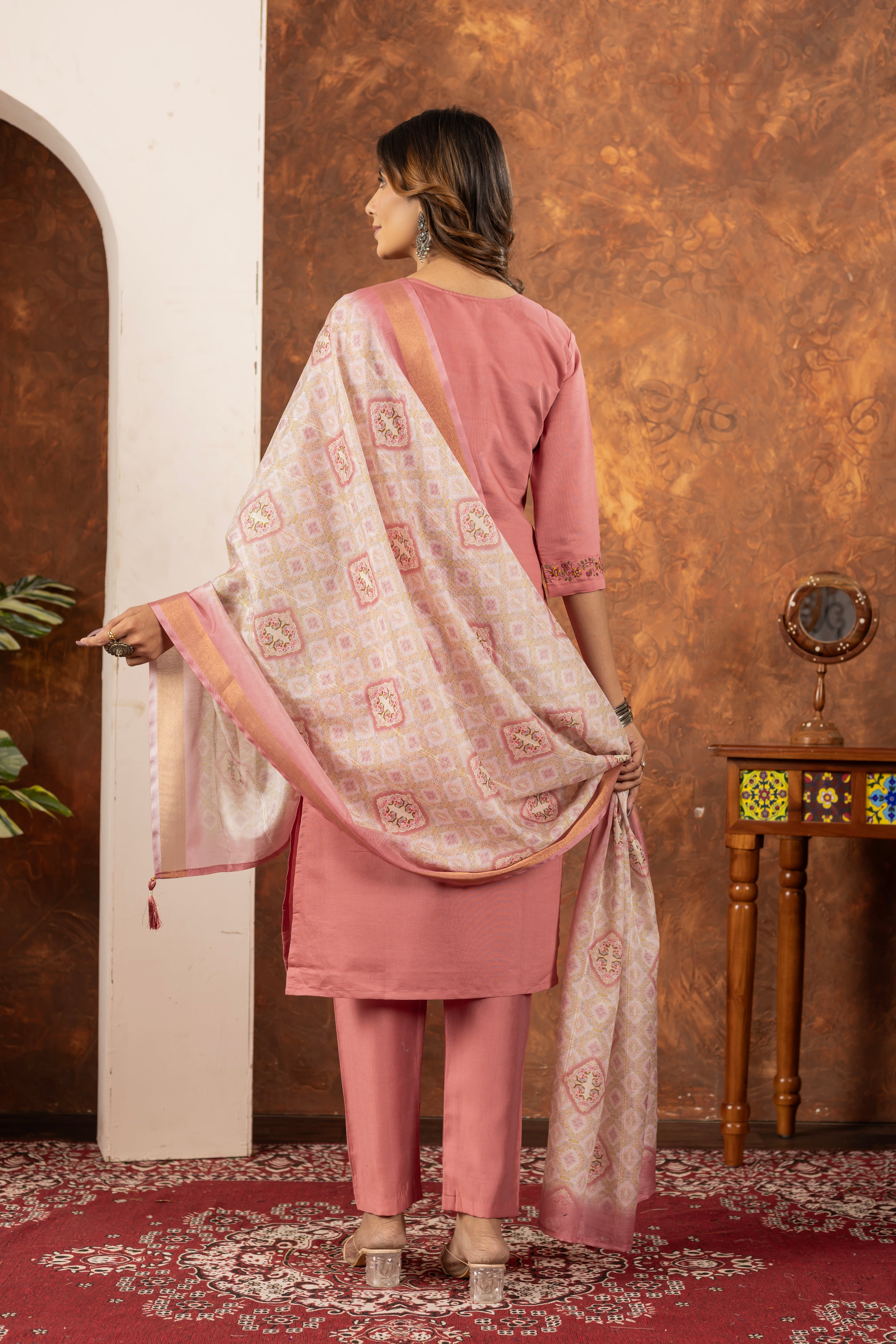 Elegant Straight Kurti Pant Dupatta