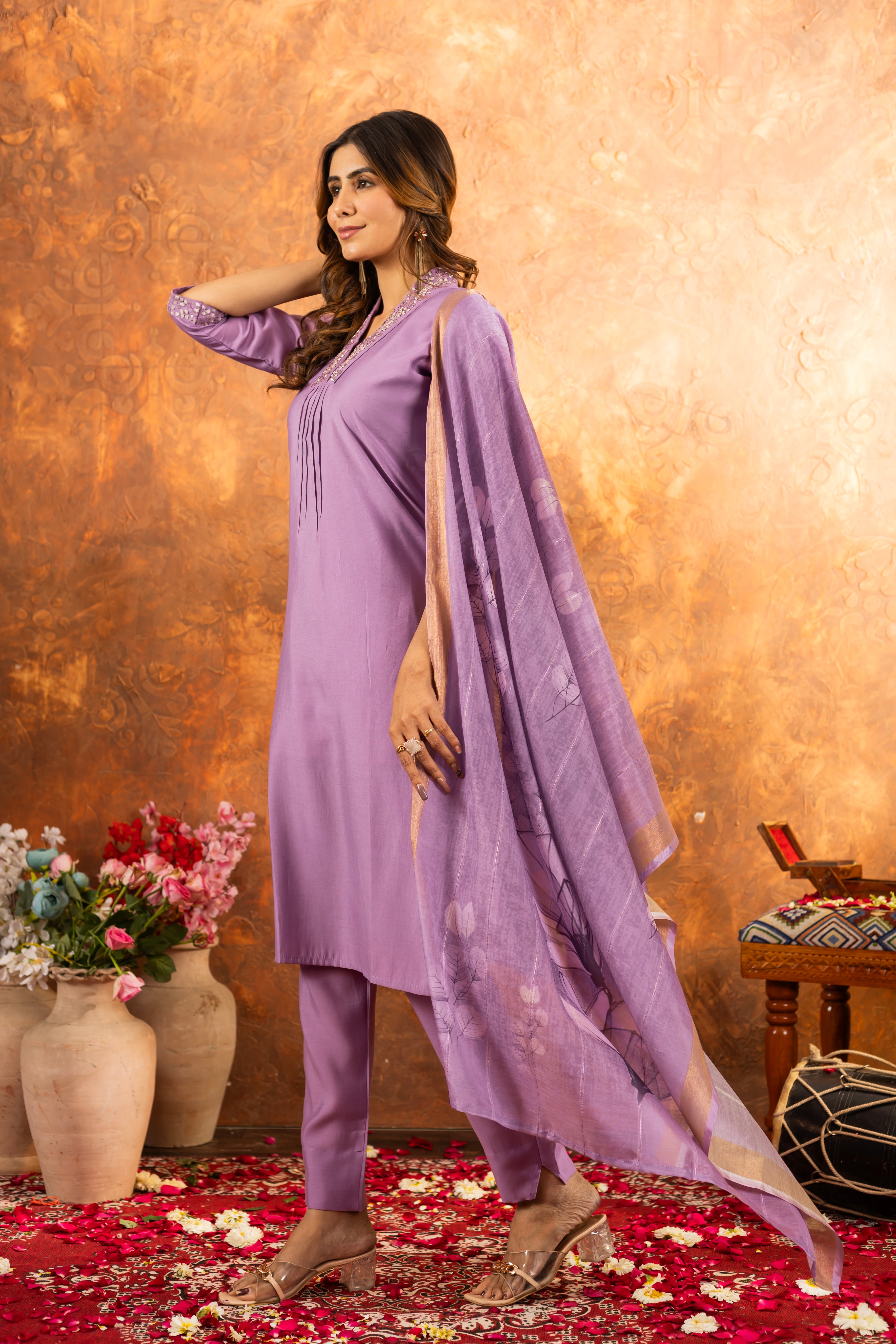 Elegant Straight Kurti Pant Dupatta Set