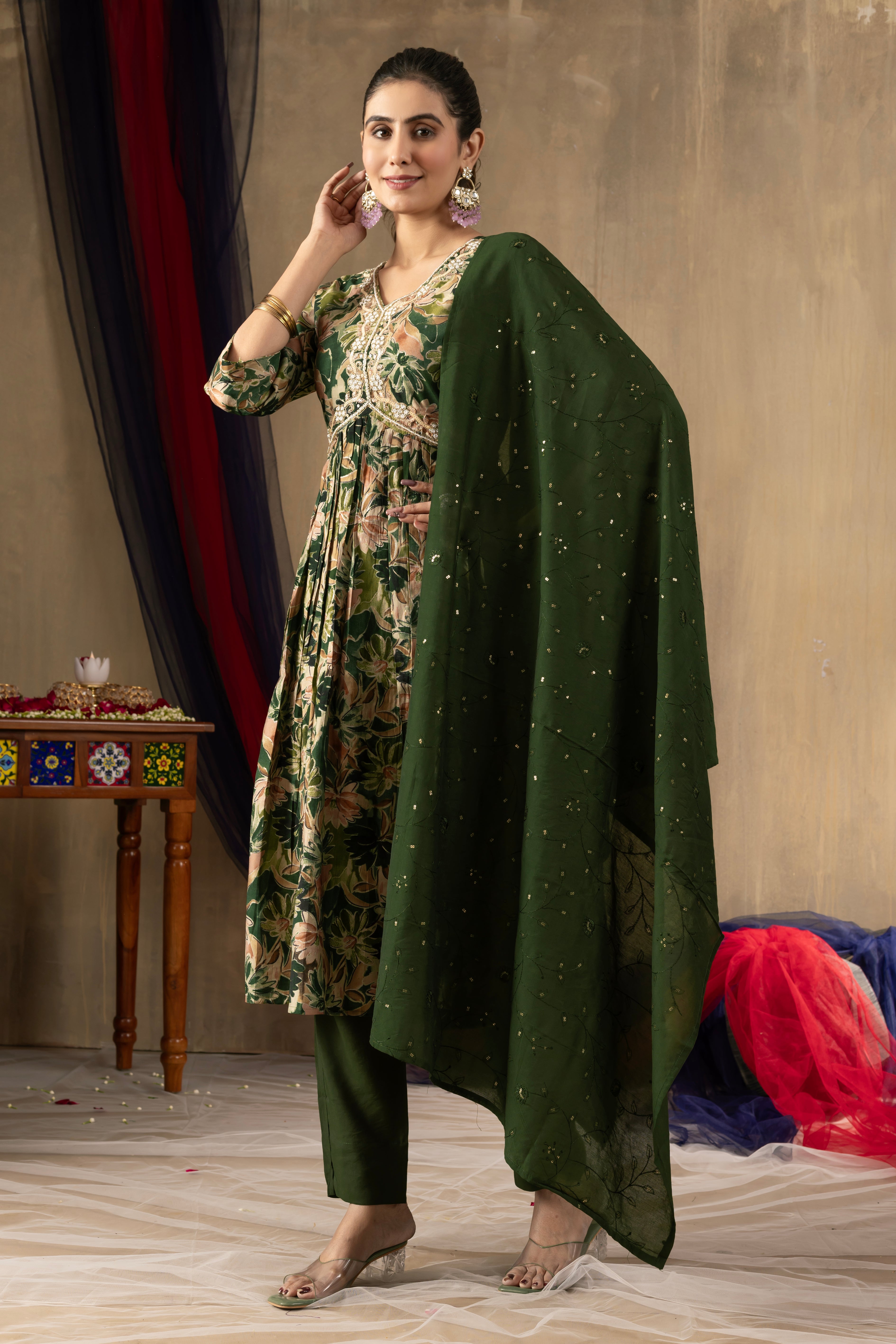 Elegant Straight Kurti Pant Dupatta Set
