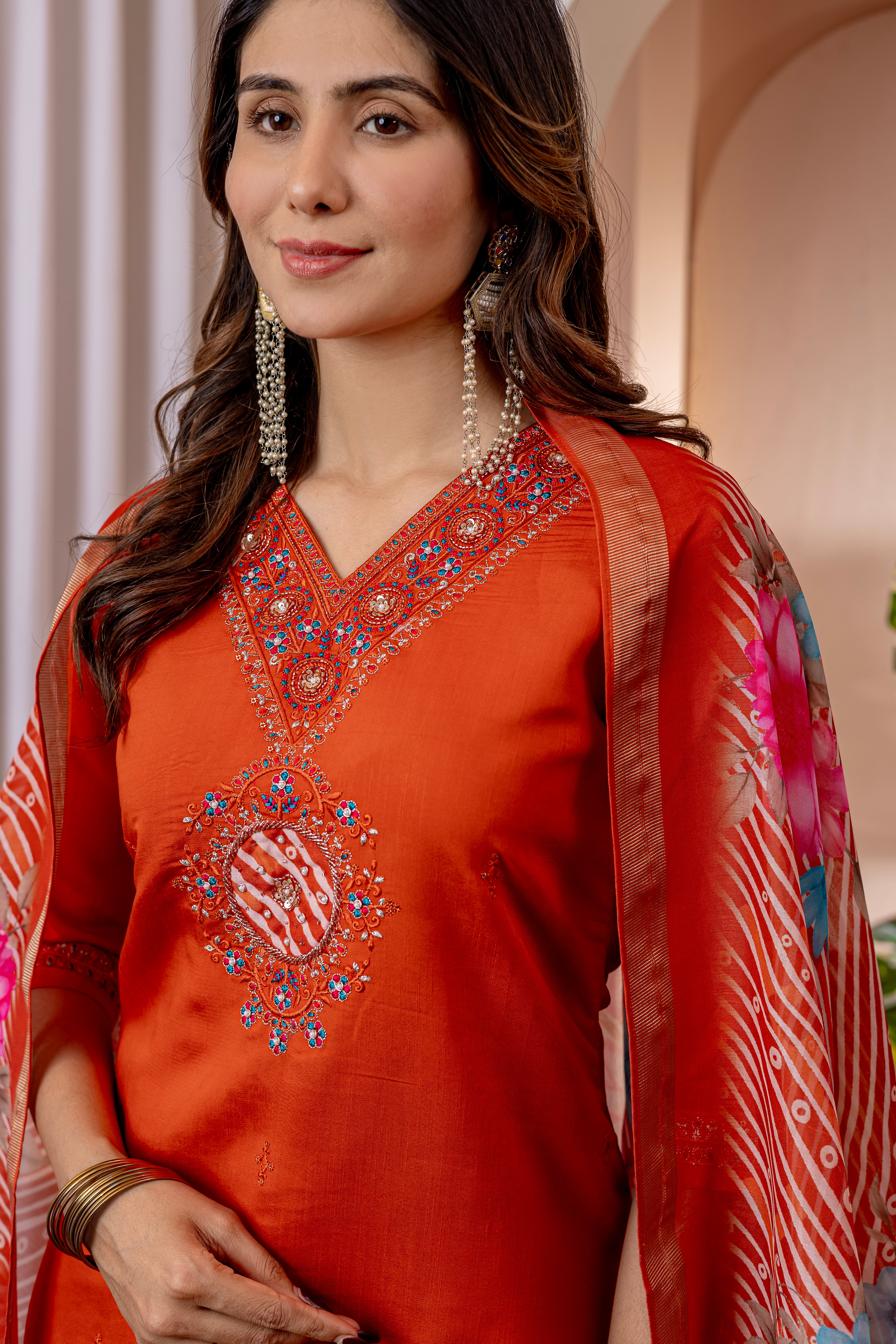 Elegant Straight Kurti Pant Dupatta Set