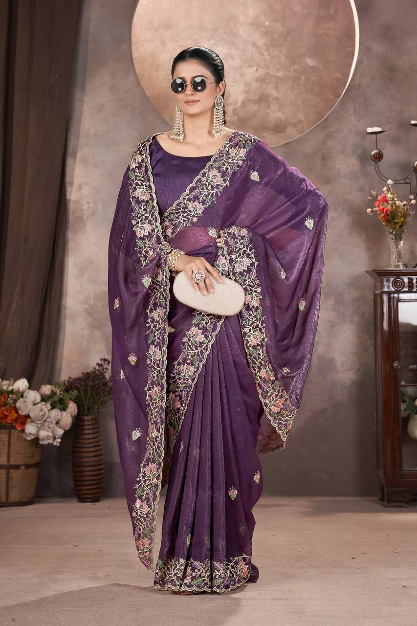 Presents Designer Embroidery saree