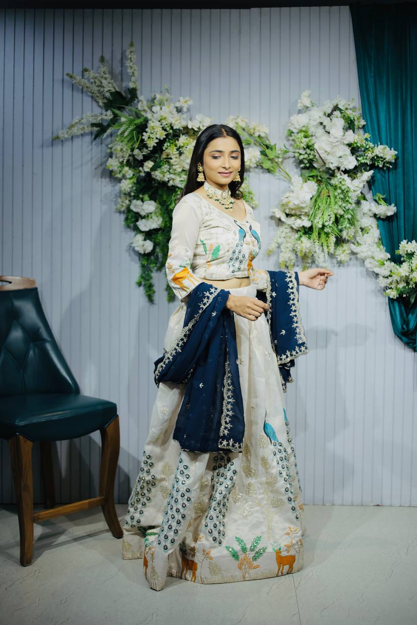 *Designer Embroidered Lahenga Choli Presenting