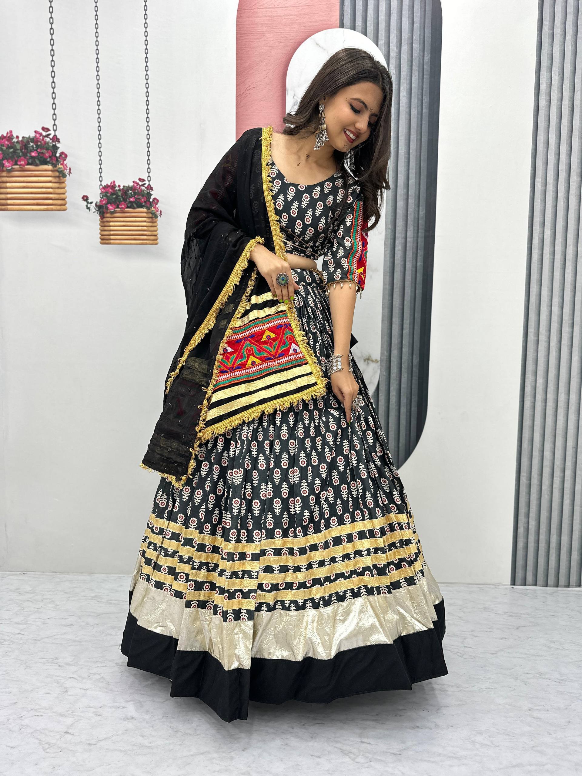 Prisha  Creation is Launching Navratri Special Lehenga Choli with 6 Mete Flair