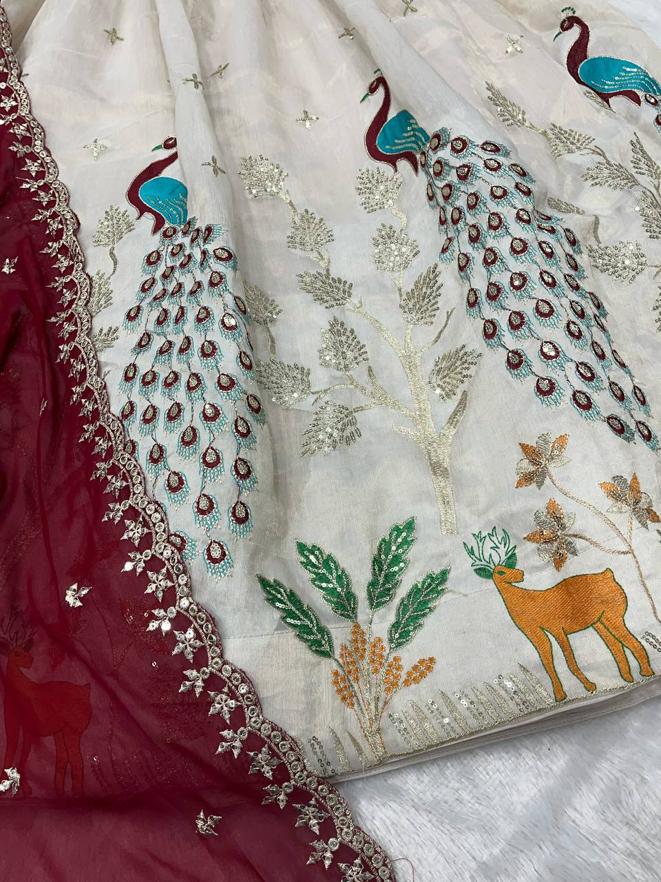 Heavy Tissue Silk Lahenga