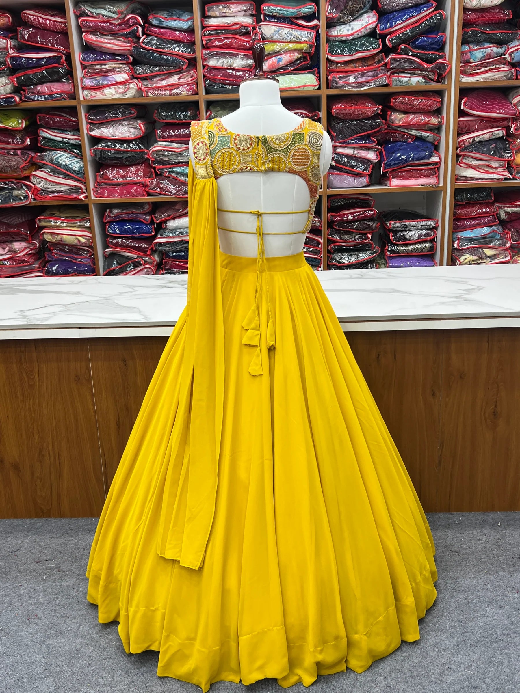 Elegant Ready to wear Anarkali Suit for Women | Designer Bandhej Work Ethnic Wear