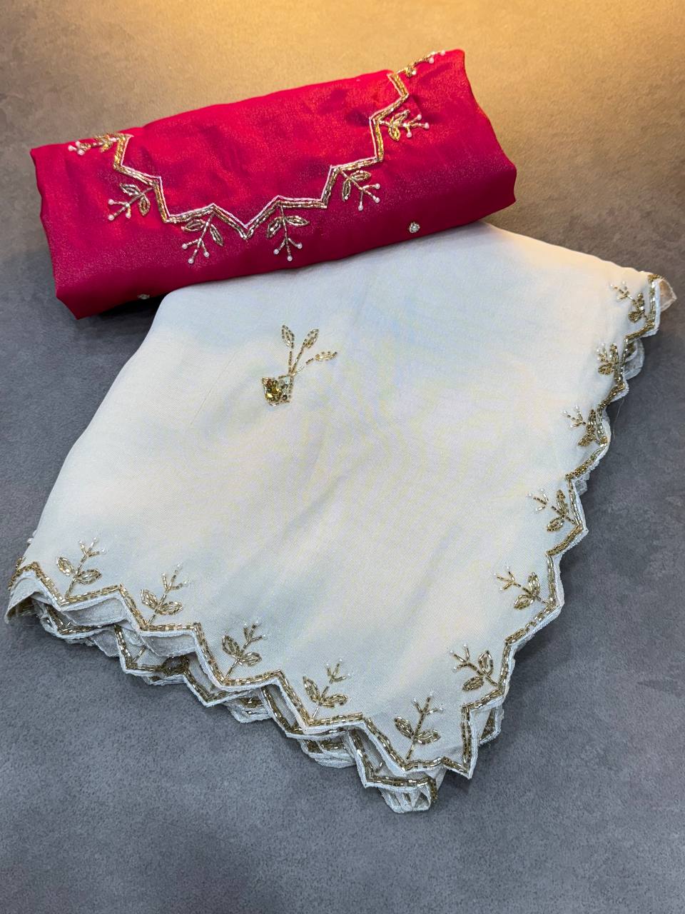 ZARI WITH HAND WORK SAREE