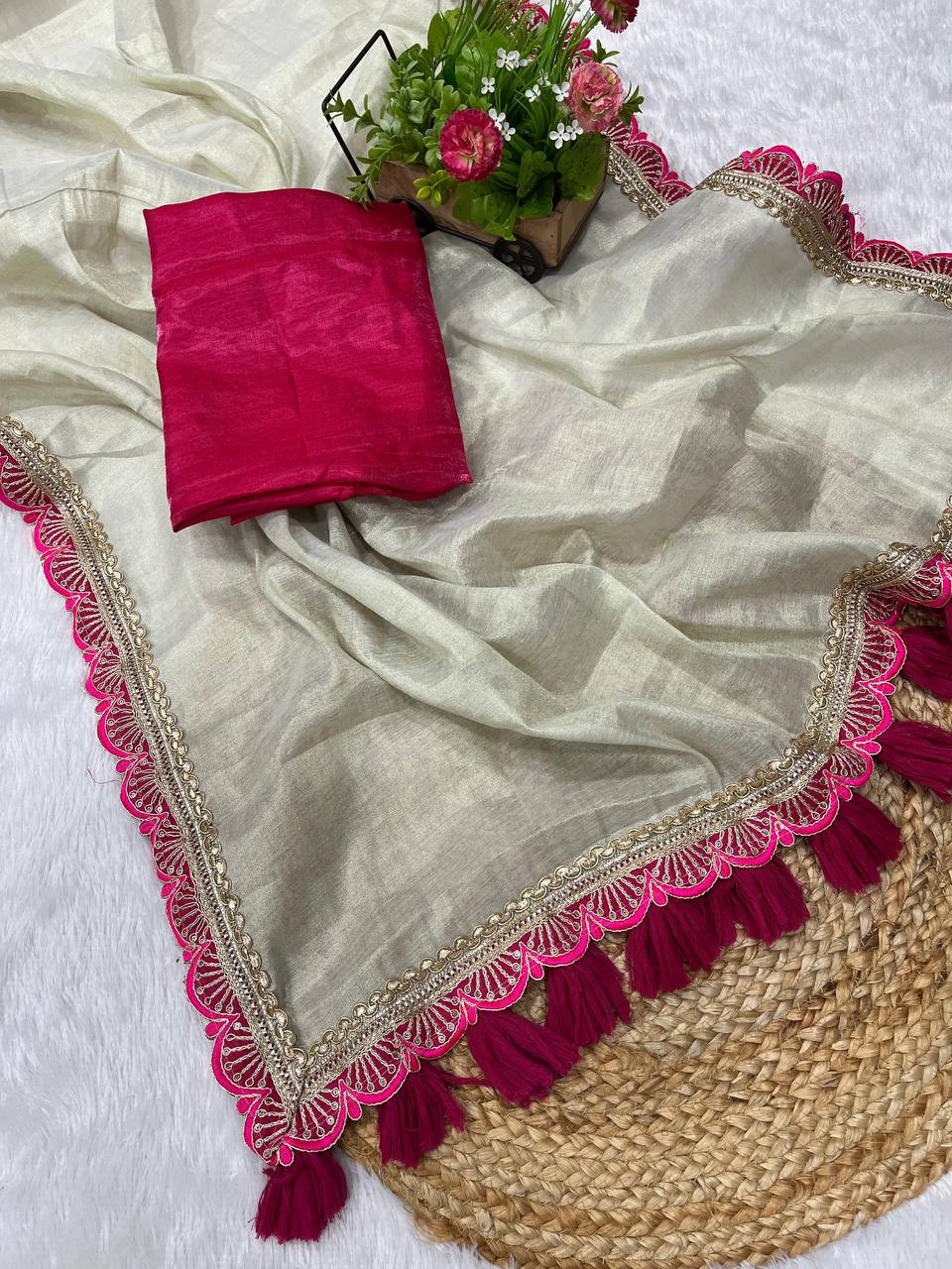 Golden Tissue Saree