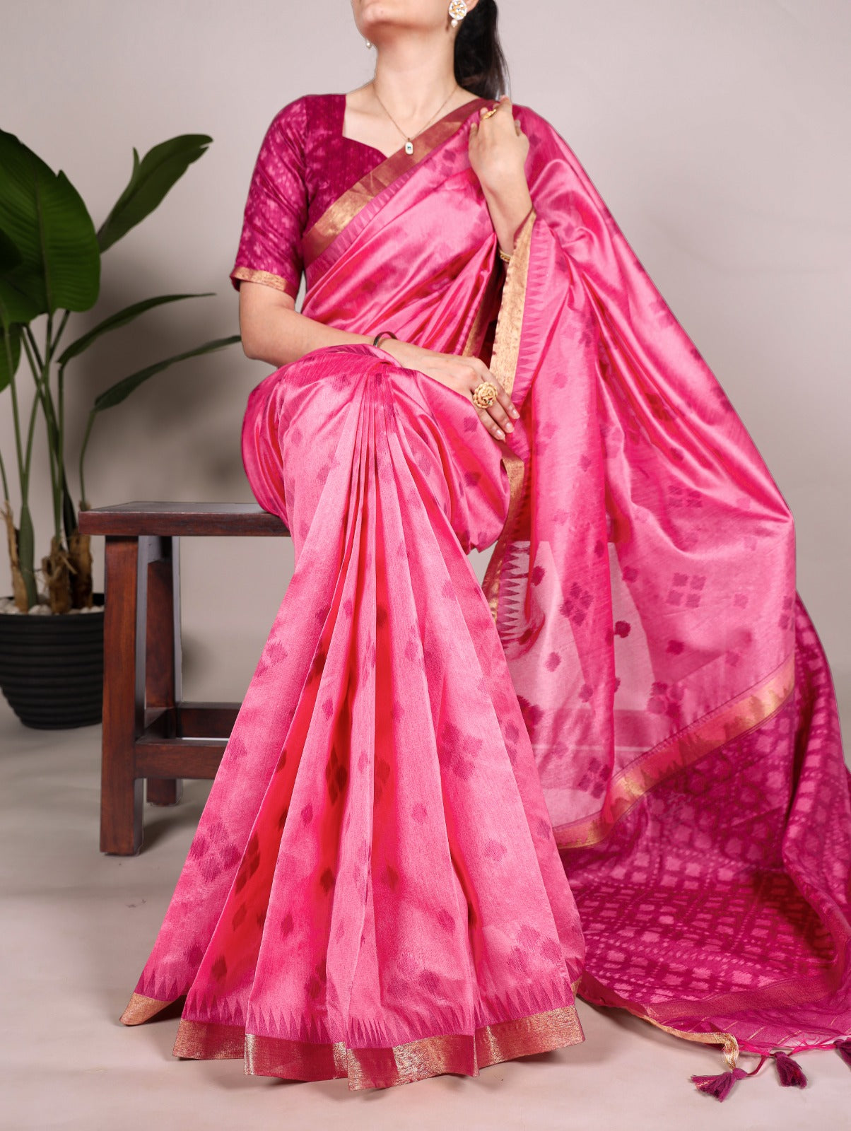 Jacquard Silk Patola Print With Zari Weaving Work Saree