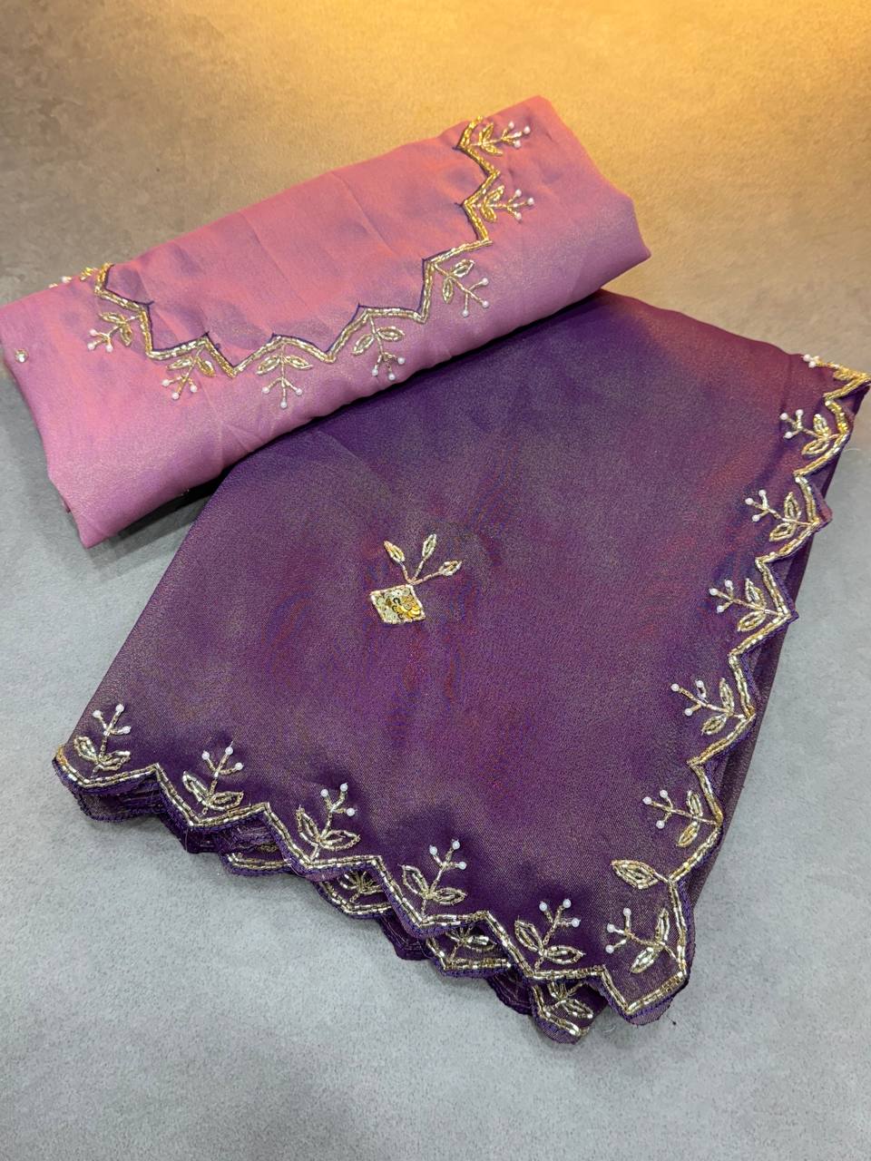 ZARI WITH HAND WORK SAREE