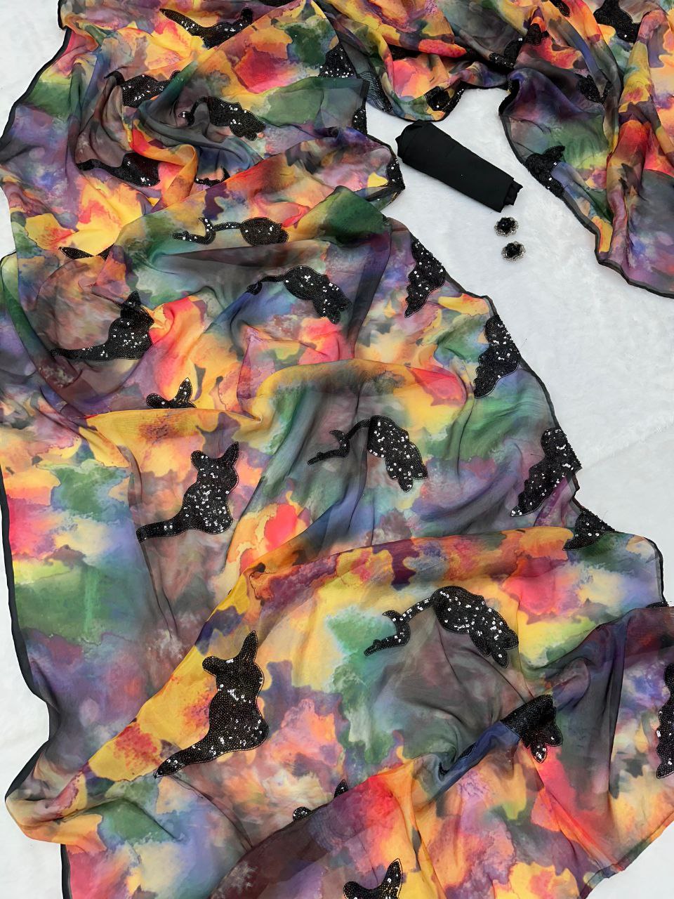 Pure Jimmy Organza silk Digital Printed saree