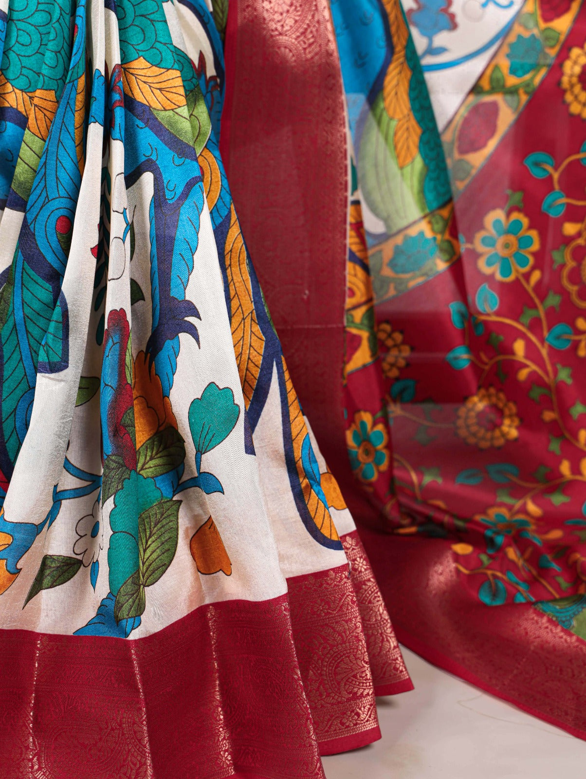 Printed With Zari Weaving Work Saree