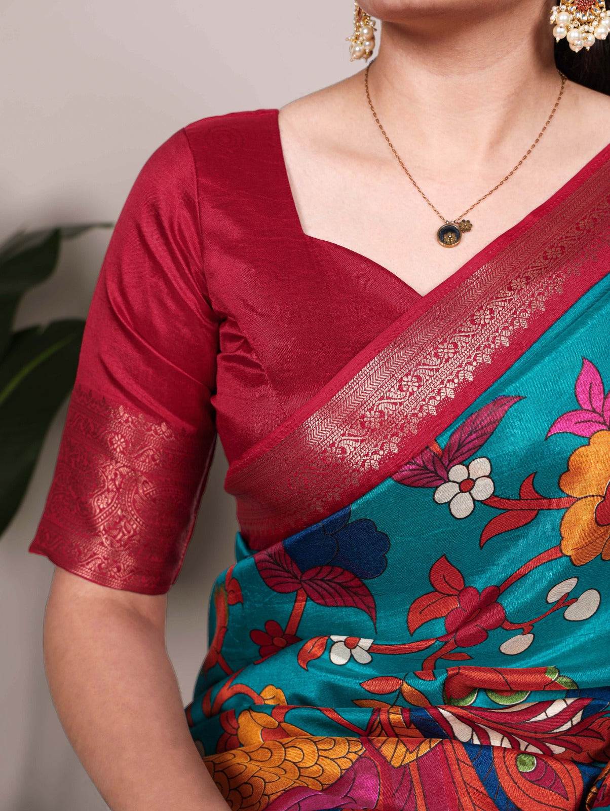 Printed With Zari Weaving Work Saree