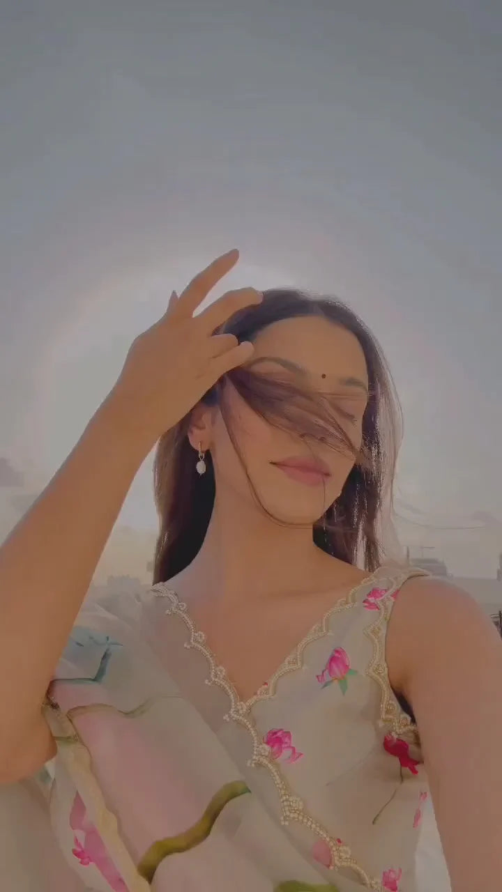 Present a New Exclusive Floral Handwork Saree Collection by Shreemall